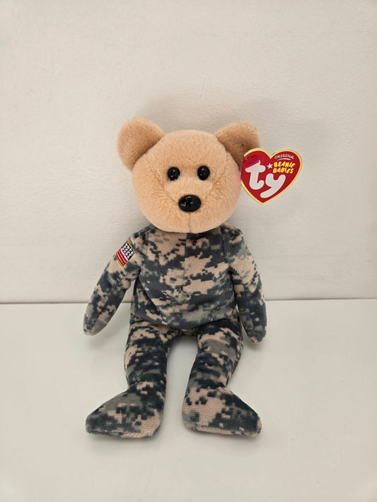 Ty Beanie Baby “Salute” the Army Bear! *Flag on Arm version - Internet Exclusive!* (8.5 inch)