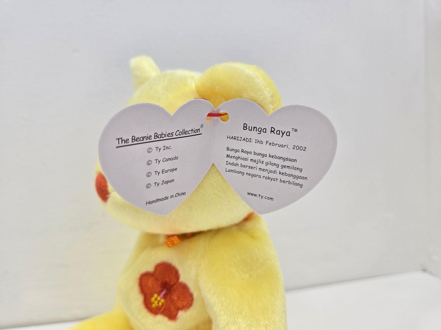 Ty Beanie Baby “Bunga Raya” the Malaysia  Exclusive Asia-Pacific Bear (8.5 inch)