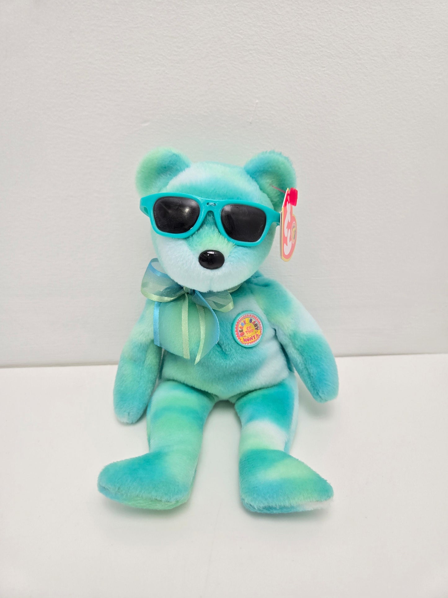 Ty Beanie Baby “Picnic” the Blue Bear wearing Sunglasses - Beanie Baby of the Month *Rare* (8.5 inch)