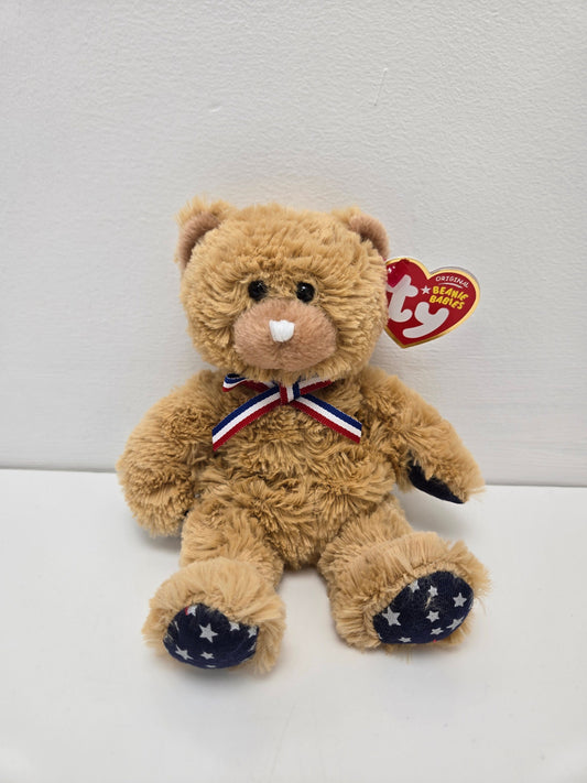 Ty Beanie Baby “Uncle Sam” the Tan / Light Brown American USA Bear (5.5 inch)