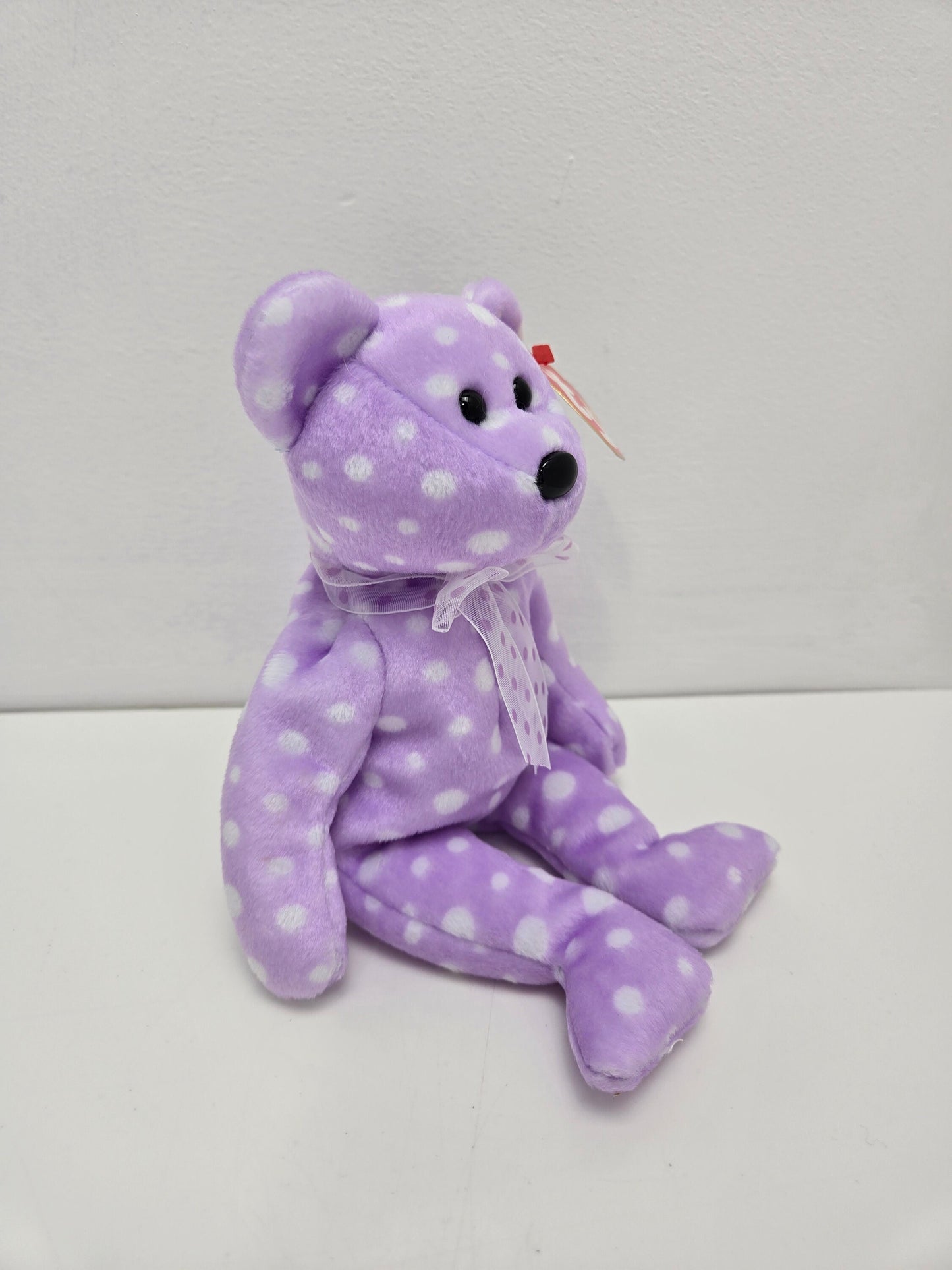 Ty Beanie Baby “Toast” the Purple Polka Dot Bear - Show Exclusive (8.5 inch)