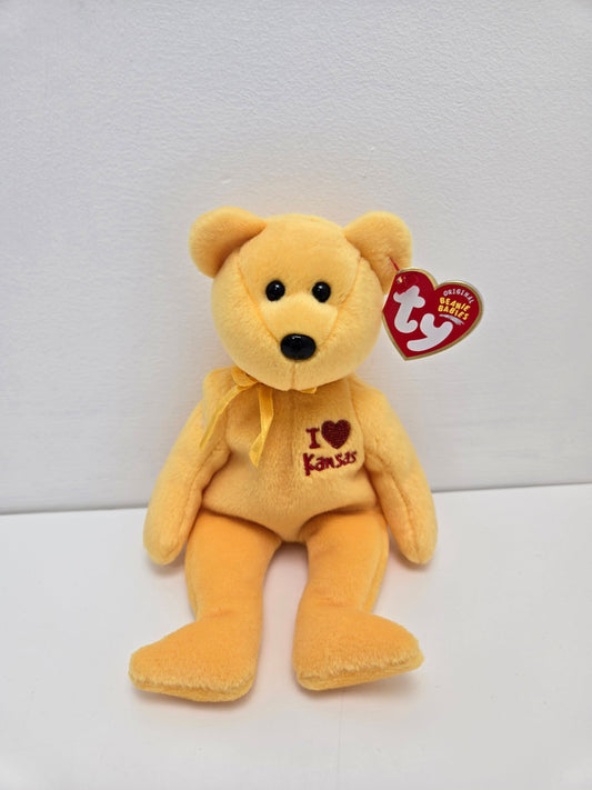 Ty Beanie Baby “Kansas” the I Love Kansas Bear - State Exclusive (8.5 inch)