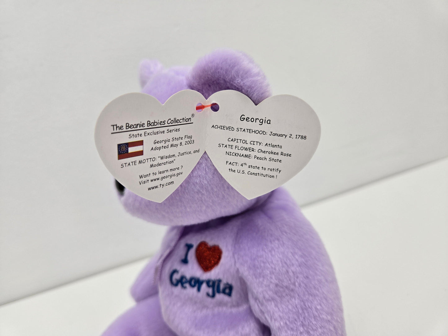 Ty Beanie Baby “Georgia” the I Love Georgia Bear - State Exclusive (8.5 inch)