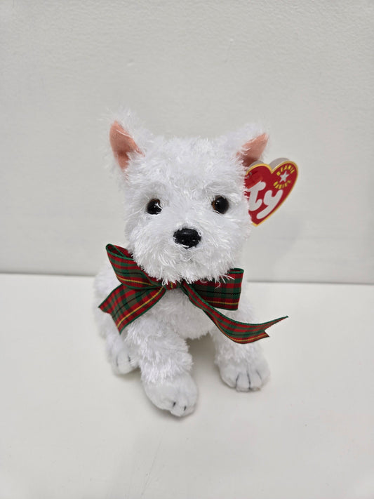 Ty Beanie Baby “Kirby” the West Highland Terrier Dog with Plaid Scarf! (5.5 inch)