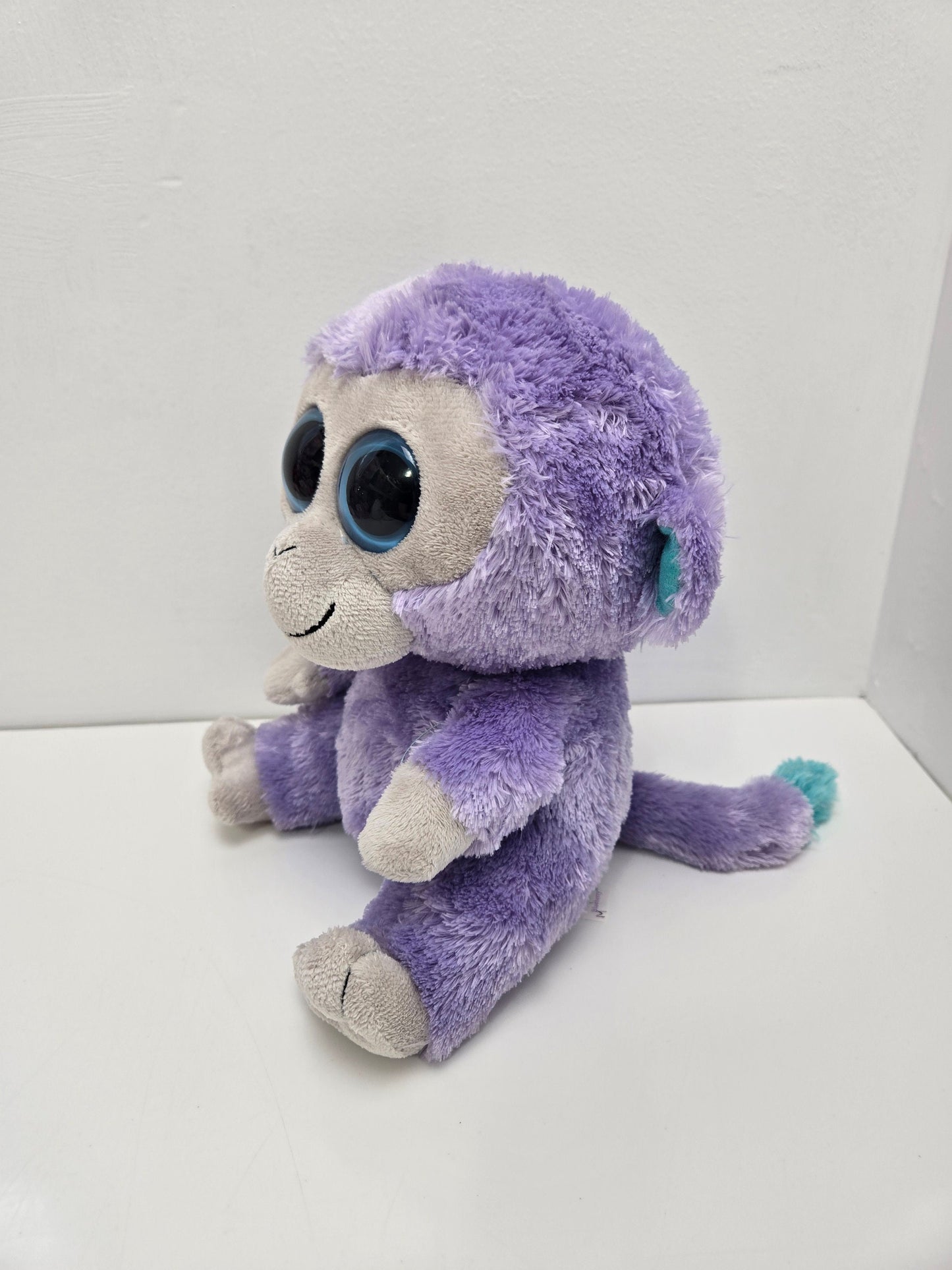 Ty Beanie Boo “Blueberry” the Monkey - Solid Eyes No Tags (Larger 9 inch)