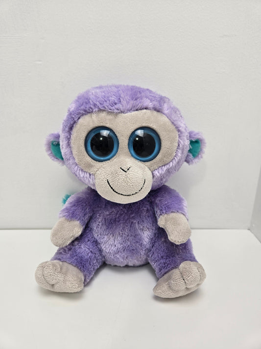 Ty Beanie Boo “Blueberry” the Monkey - Solid Eyes No Tags (Larger 9 inch)