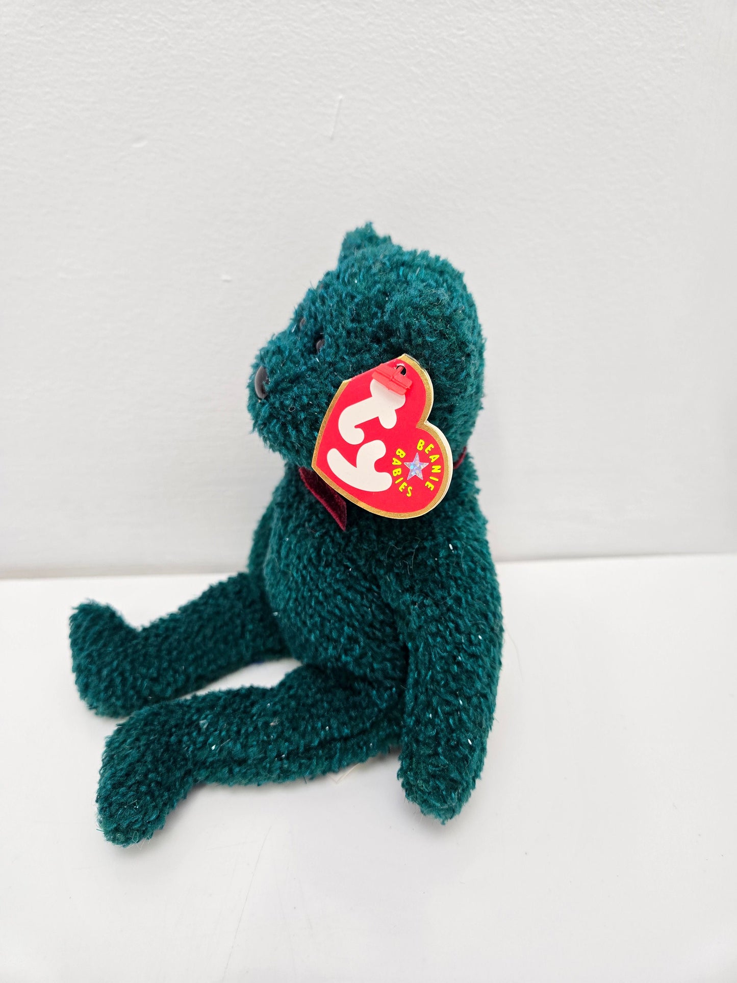 Ty Beanie Baby “2001 Holiday Teddy”  the Green Sparkly Holiday Bear! (8.5 inch)