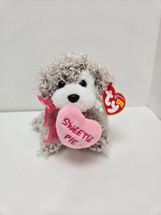 Ty Beanie Baby “Snookums” the Dog  Holding a Heart that says Sweetie Pie!  (6 inch)