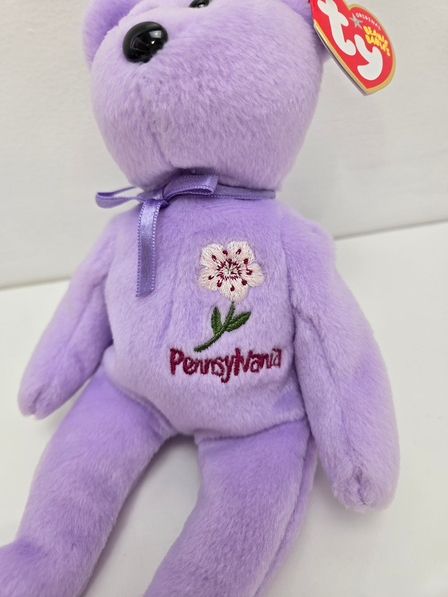 Ty Beanie Baby “Pennsylvania Mountain Laurel” the Pennsylvania State Flower Bear - Trade Show Exclusive (8.5 inch)