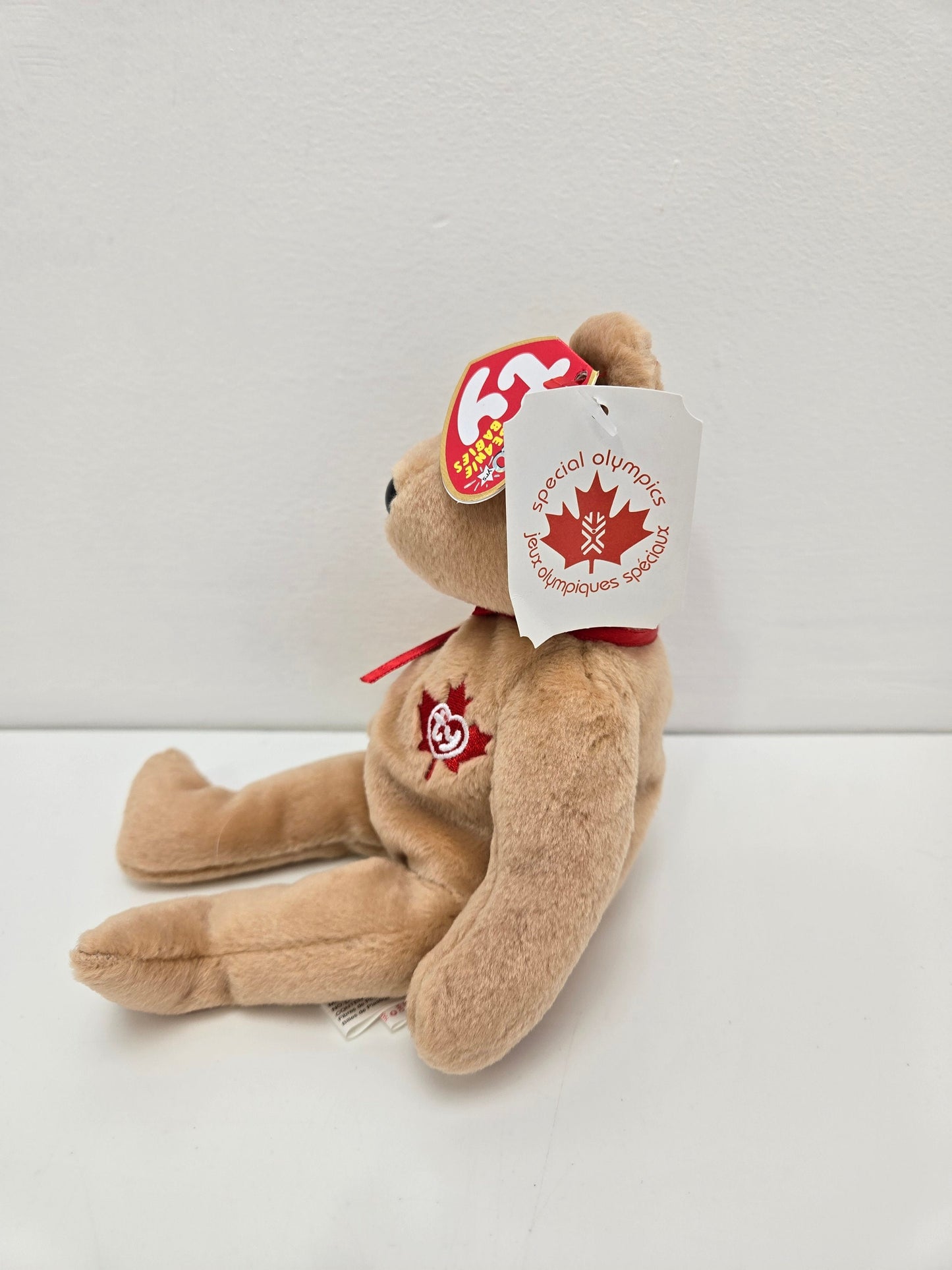 Ty Beanie Baby “True” the Canadian Bear with Maple Leaf on Chest - Special Olympics Tag (8.5 inch)