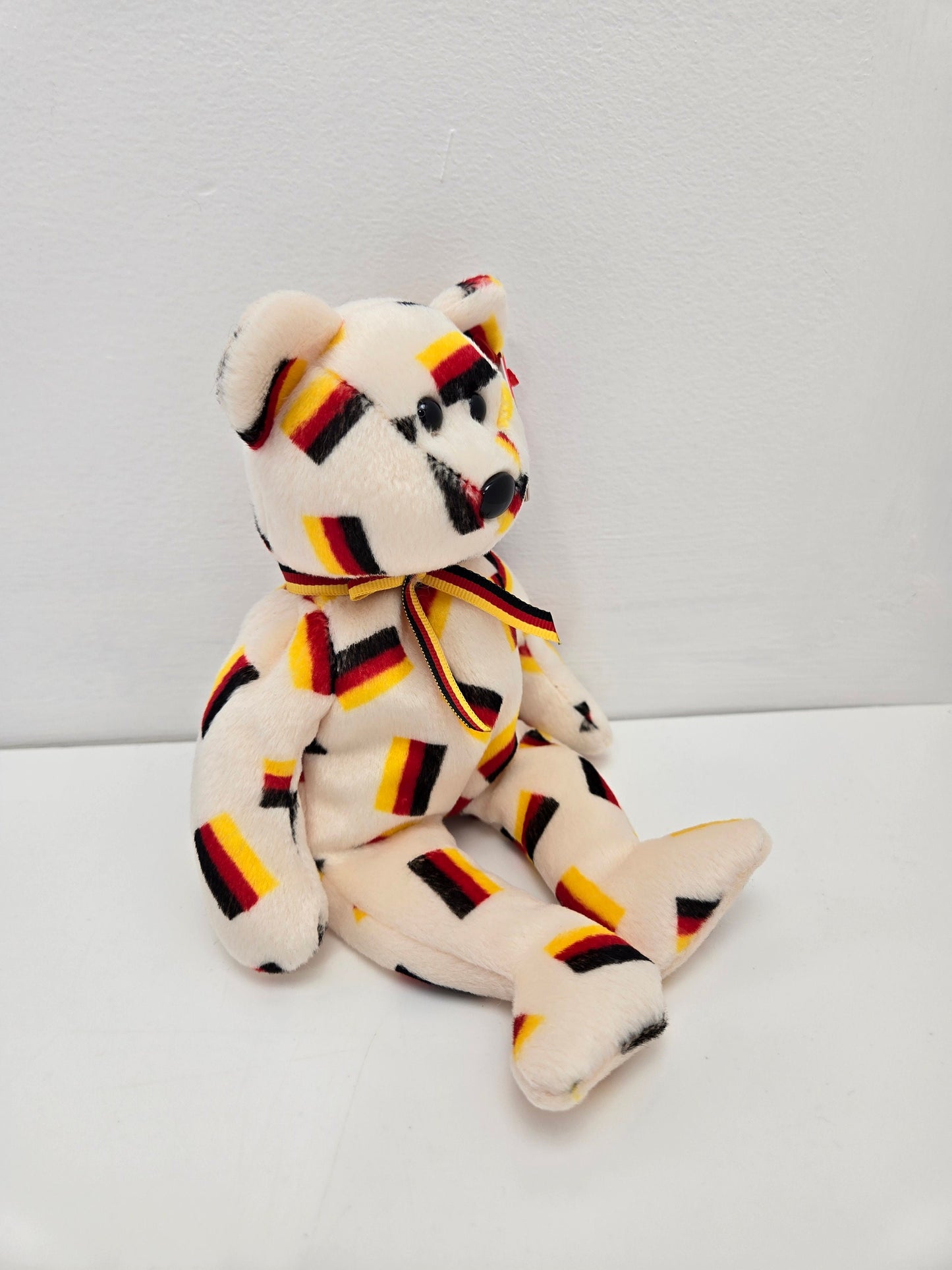 Ty Beanie Baby “Deutschland” the German Bear with German Flags - Black Nose Version (8.5 inch)