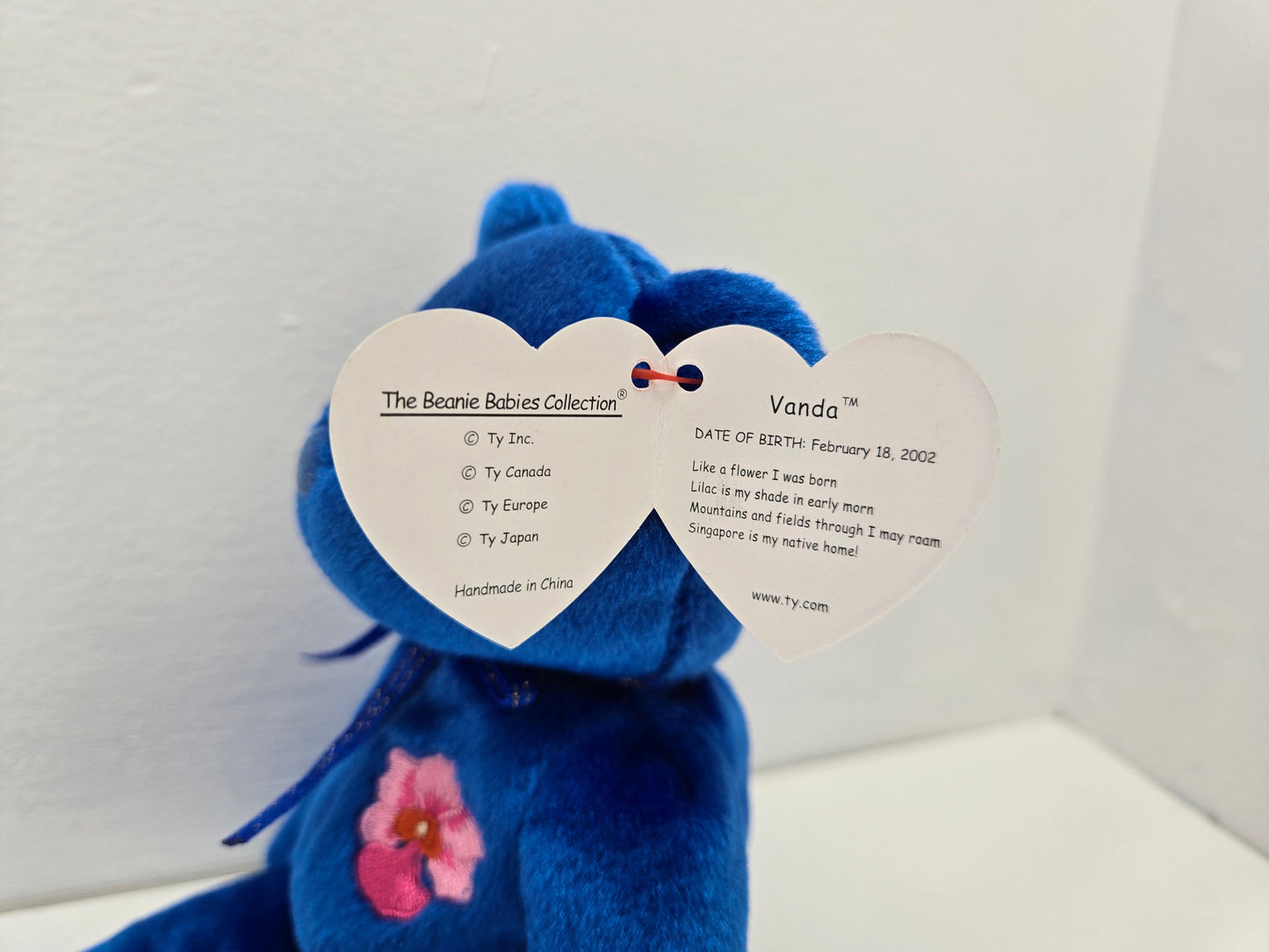 Ty Beanie Baby “Vanda” theRoyal Blue Bear - Singapore Exclusive *Rare* (8.5 inch)