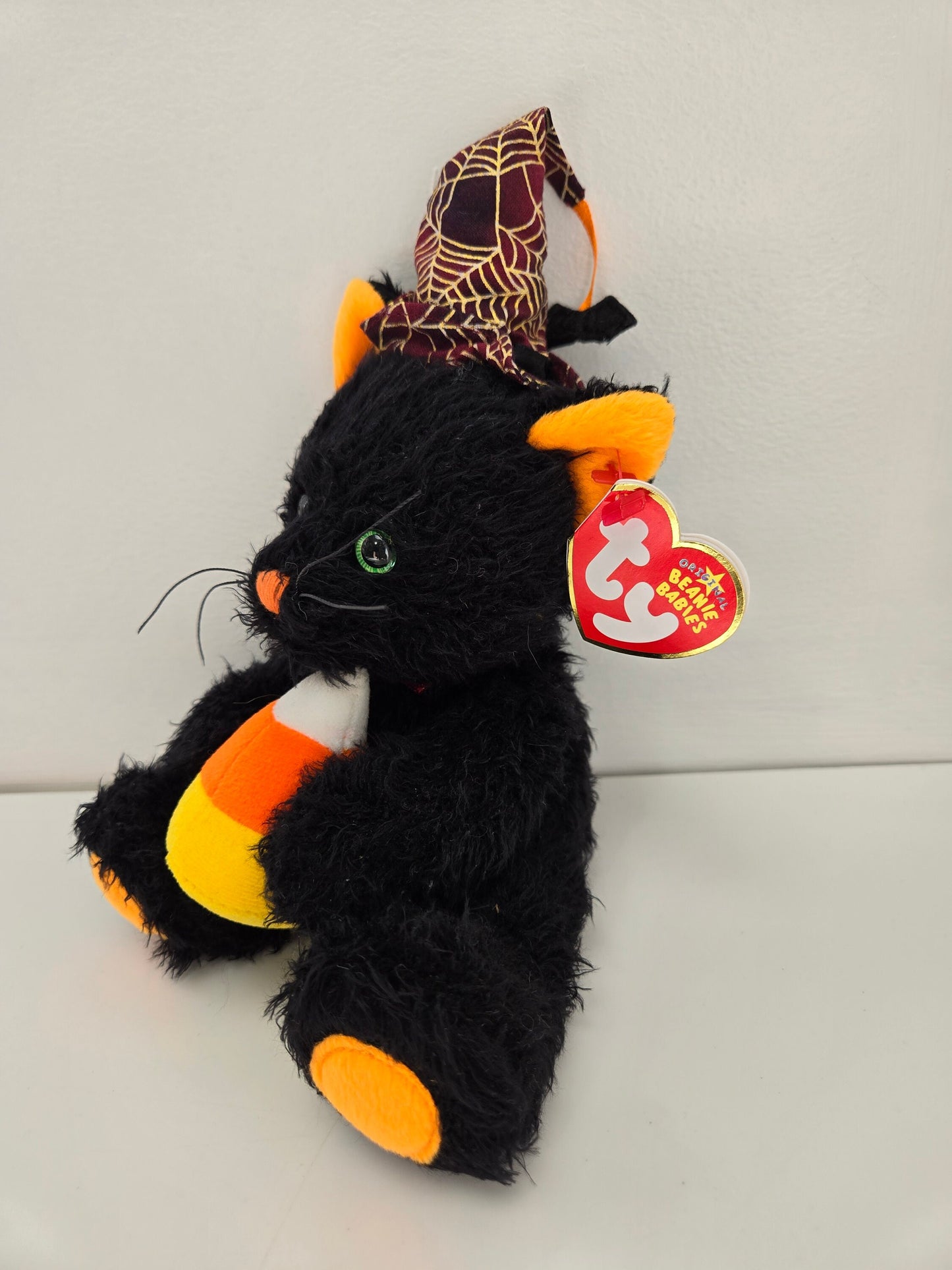 Ty Beanie Baby “Frightful” the Black Cat Holding Candy Corn - Borders Exclusive (6.5 inch) *Rare*