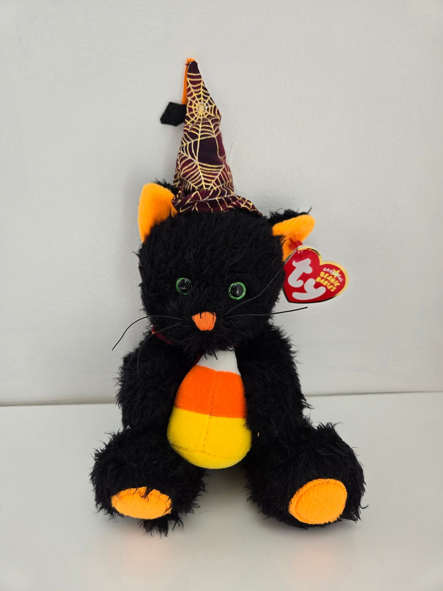 Ty Beanie Baby “Frightful” the Black Cat Holding Candy Corn - Borders Exclusive (6.5 inch) *Rare*