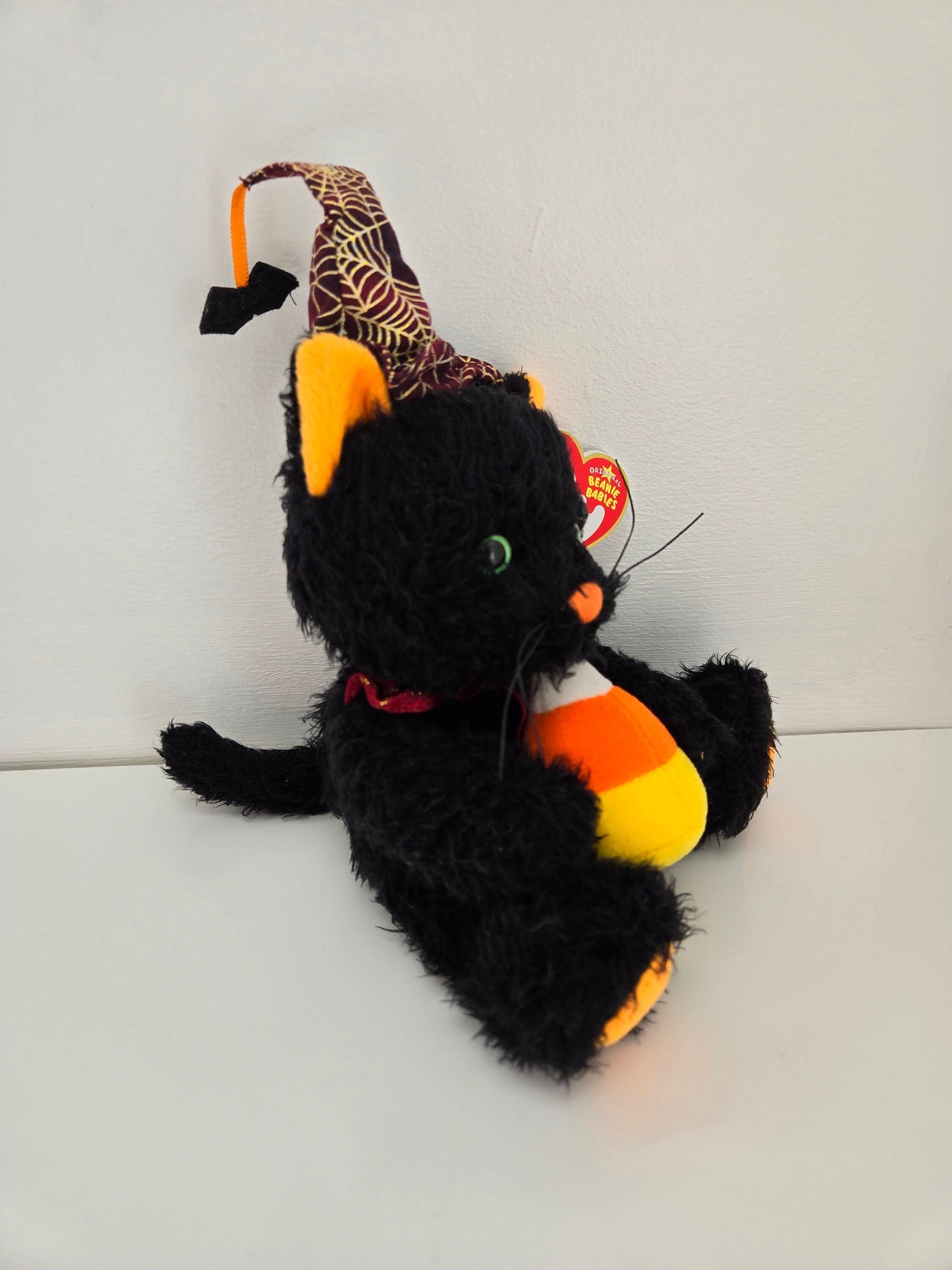 Ty Beanie Baby “Frightful” the Black Cat Holding Candy Corn - Borders Exclusive (6.5 inch) *Rare*