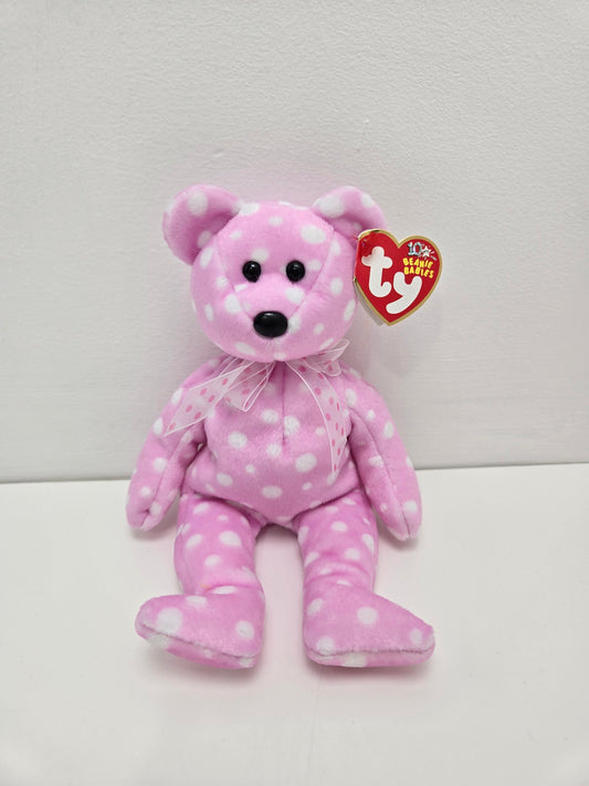 Ty Beanie Baby “Fizz” the Pink Polka Dot Bear - Show Exclusive (8.5 inch)