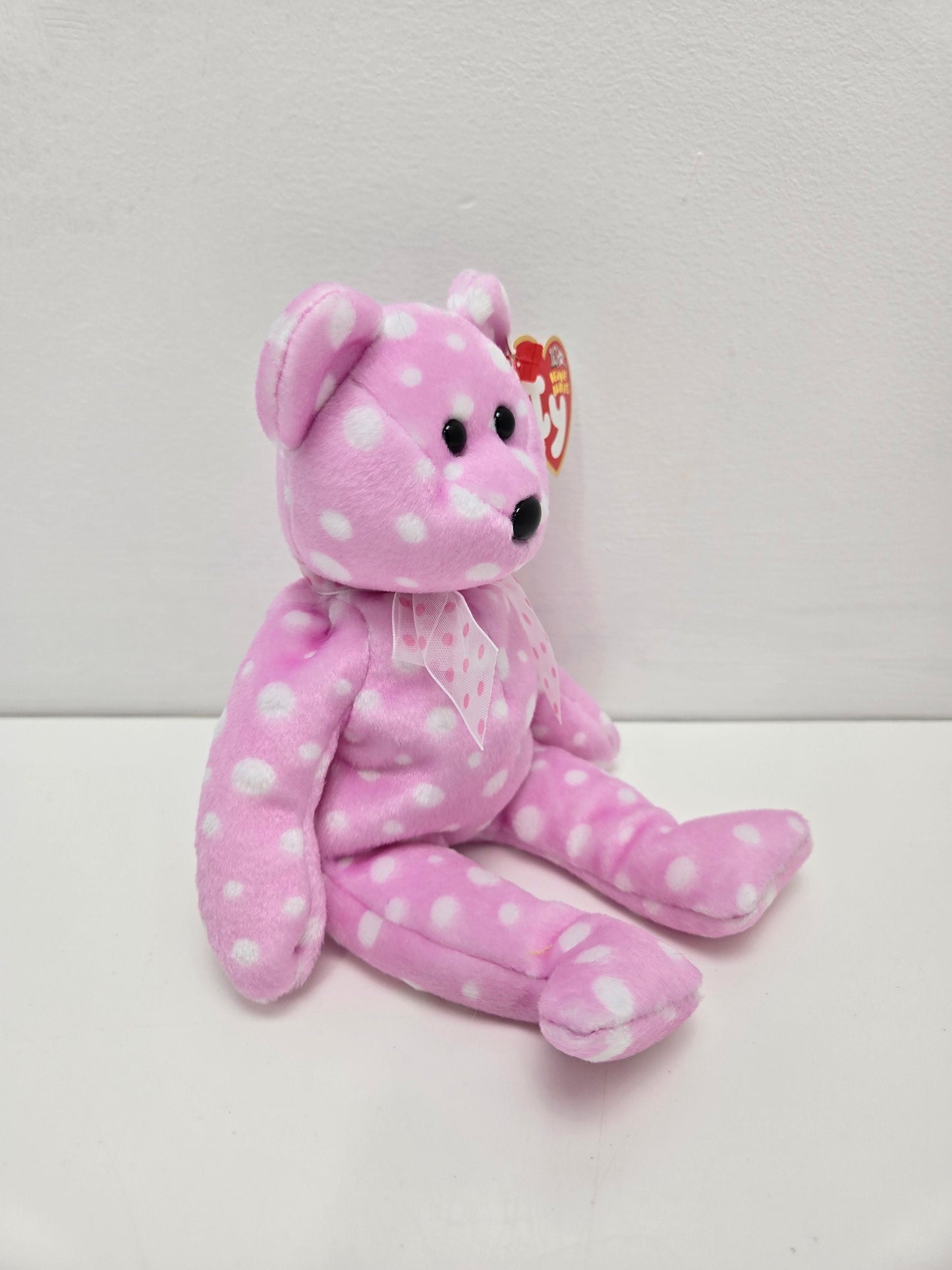 Ty Beanie Baby “Fizz” the Pink Polka Dot Bear - Show Exclusive (8.5 inch)