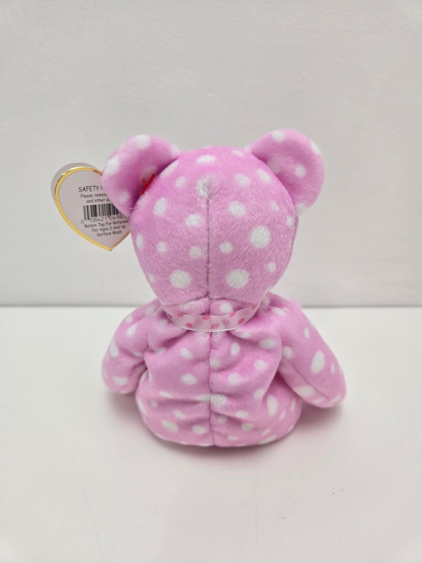 Ty Beanie Baby “Fizz” the Pink Polka Dot Bear - Show Exclusive (8.5 inch)