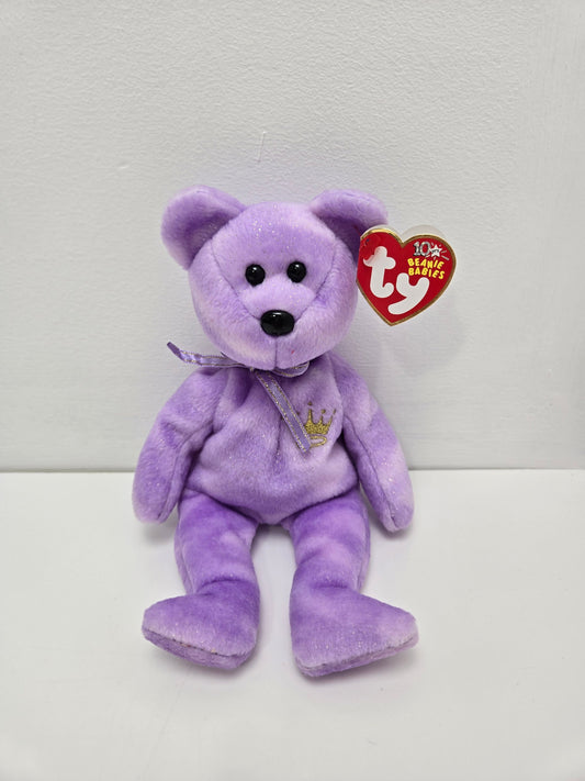 Ty Beanie Baby “Yours Truly” the Purple Bear - Hallmark Gold Crown Exclusive (8.5 inch)