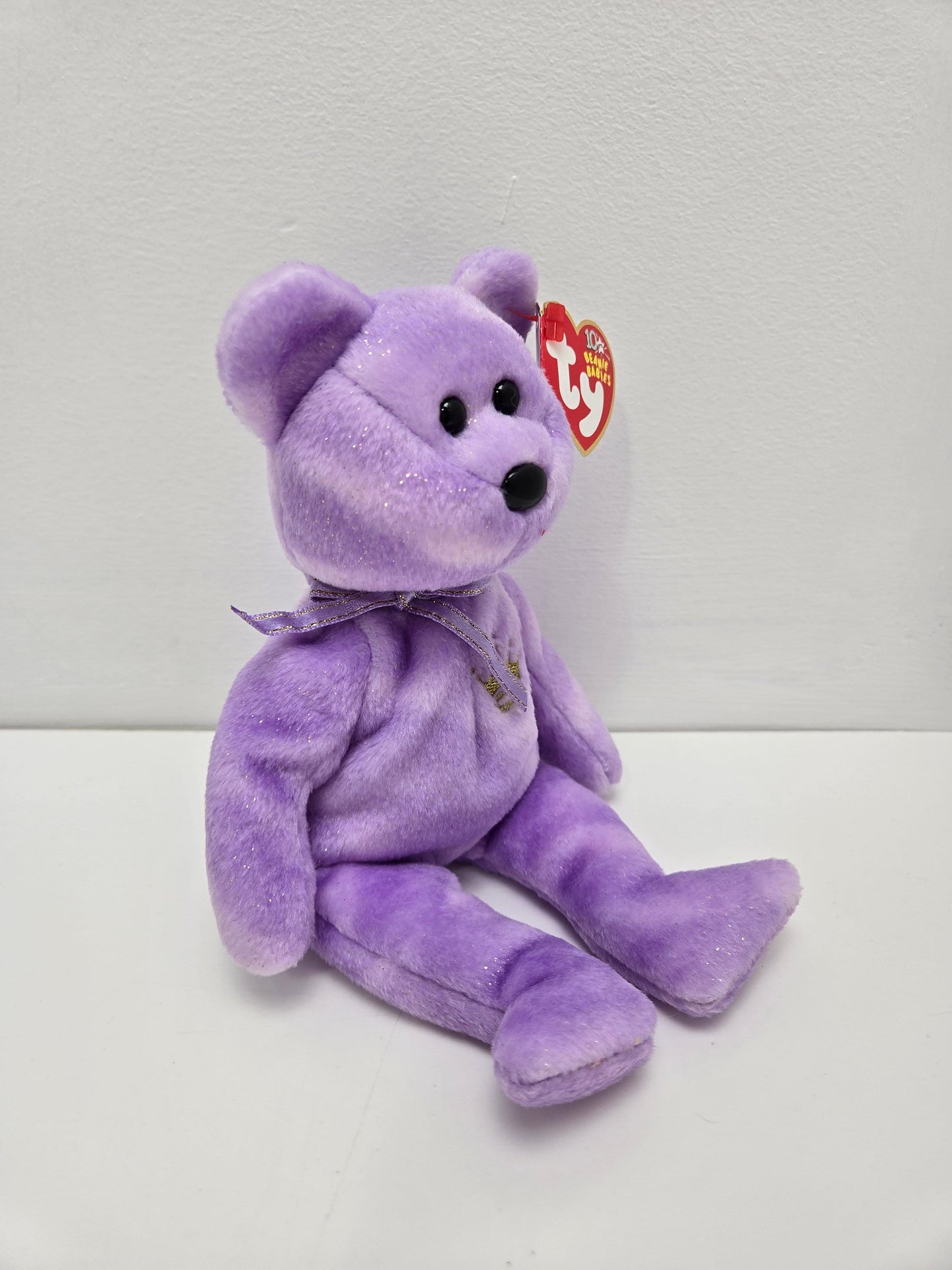 Ty Beanie Baby “Yours Truly” the Purple Bear - Hallmark Gold Crown Exclusive (8.5 inch)