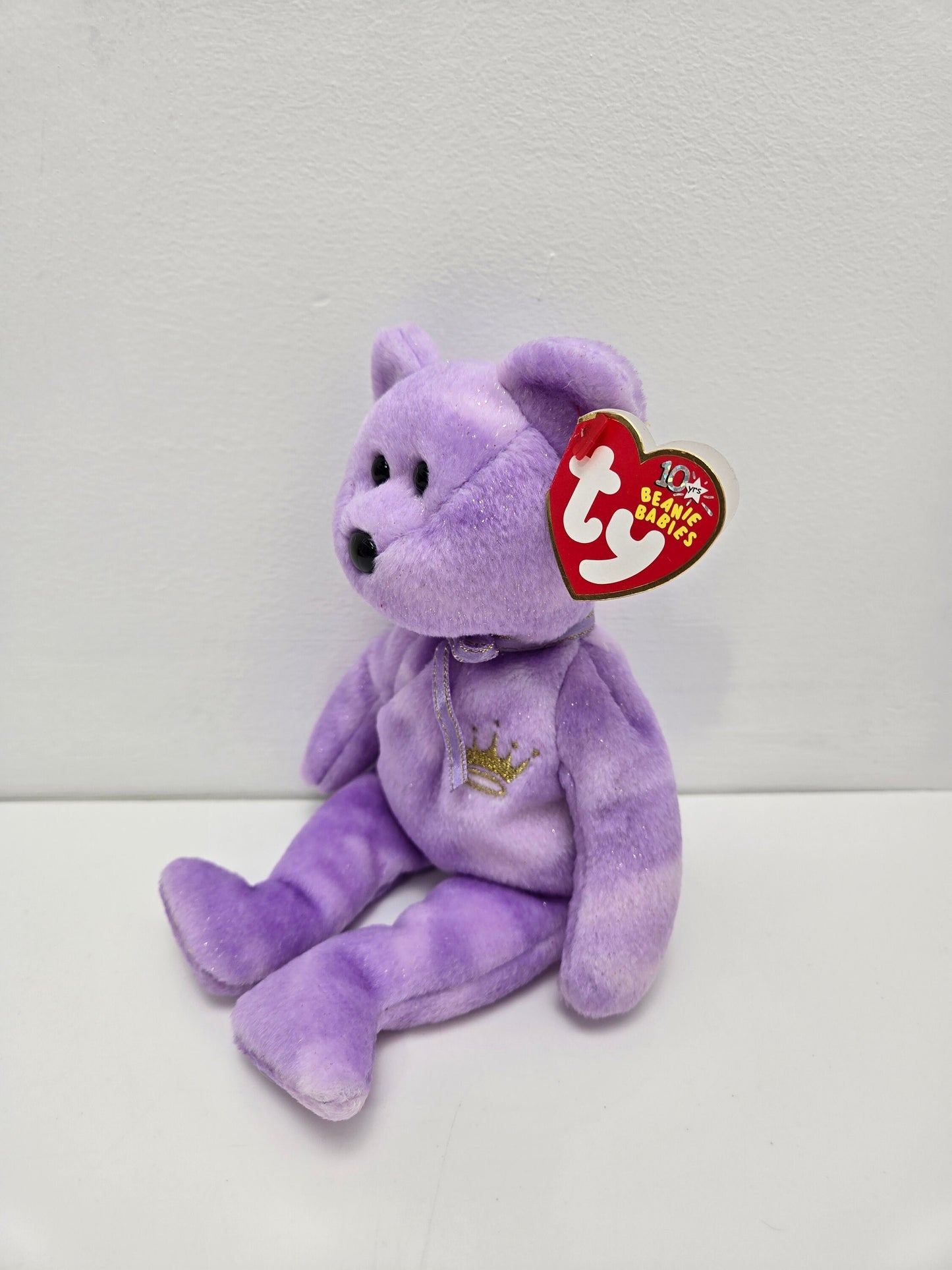 Ty Beanie Baby “Yours Truly” the Purple Bear - Hallmark Gold Crown Exclusive (8.5 inch)