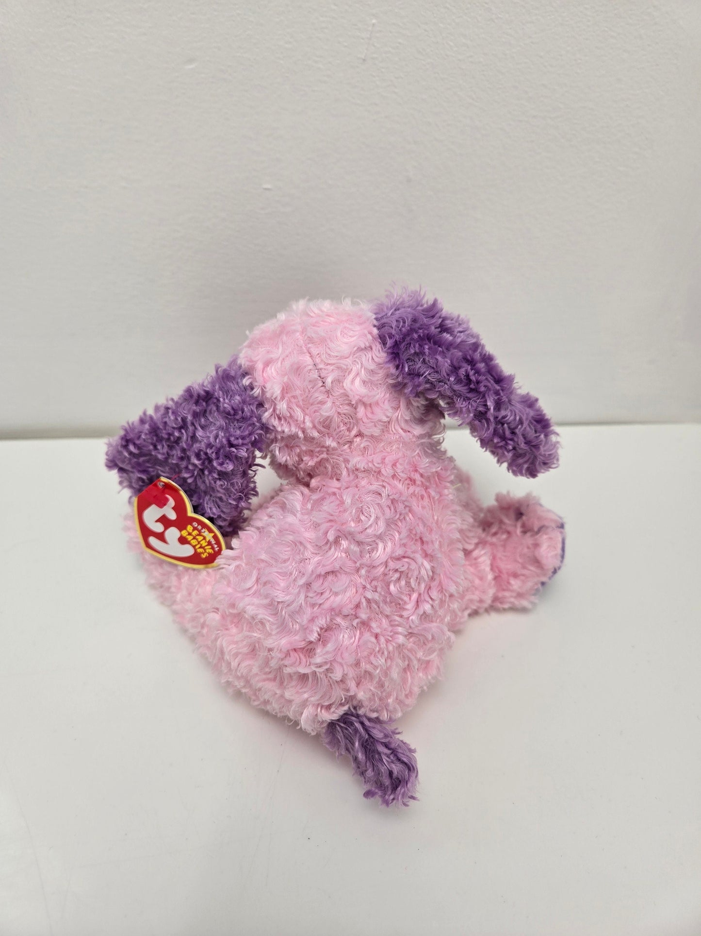 Ty Beanie Baby “Sweetiekins” the Purple and Pink Dog Holding a Heart that says Be Mine - Hallmark Gold Crown Exclusive (5 inch)