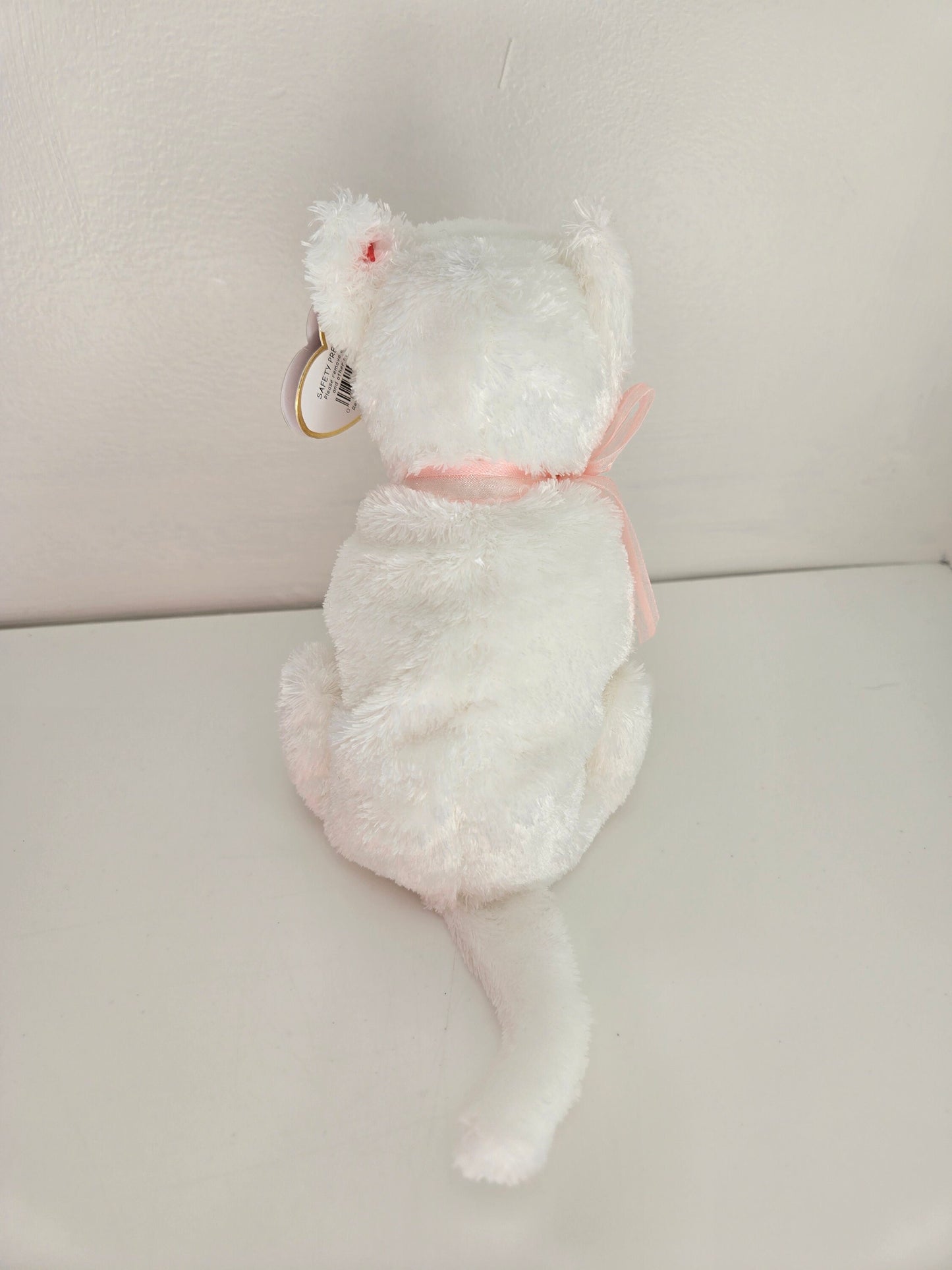 Ty Beanie Baby “Fancy” the White Cat with Pink Bow (6 inch)