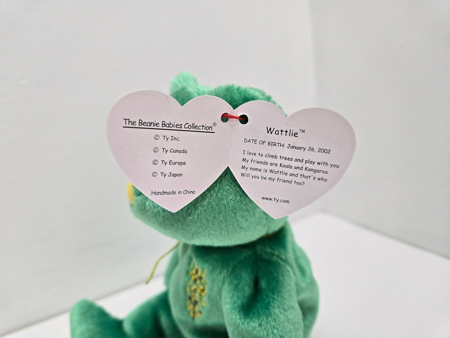 Ty Beanie Baby “Wattlie” the Green Bear - Australian Exclusive (8.5 inch)