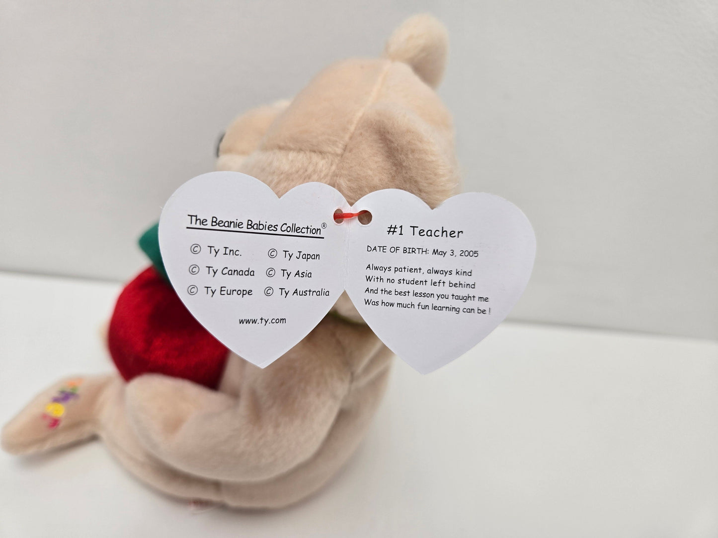 Ty Beanie Baby Bear “#1 Teacher”! Great end of year gift for your Child’s Teacher! *Internet Exclusive* (8.5 inch)