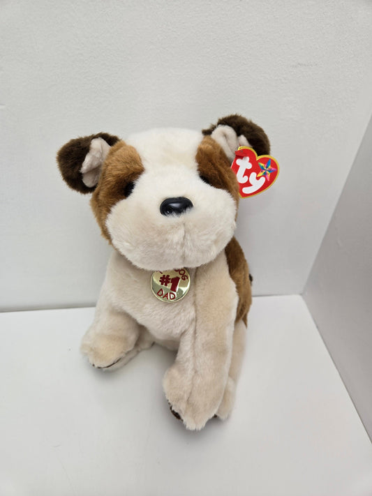 Ty Beanie Buddy “Top Dog” the #1 Dad Bulldog - Gift for Dad (10 inch)