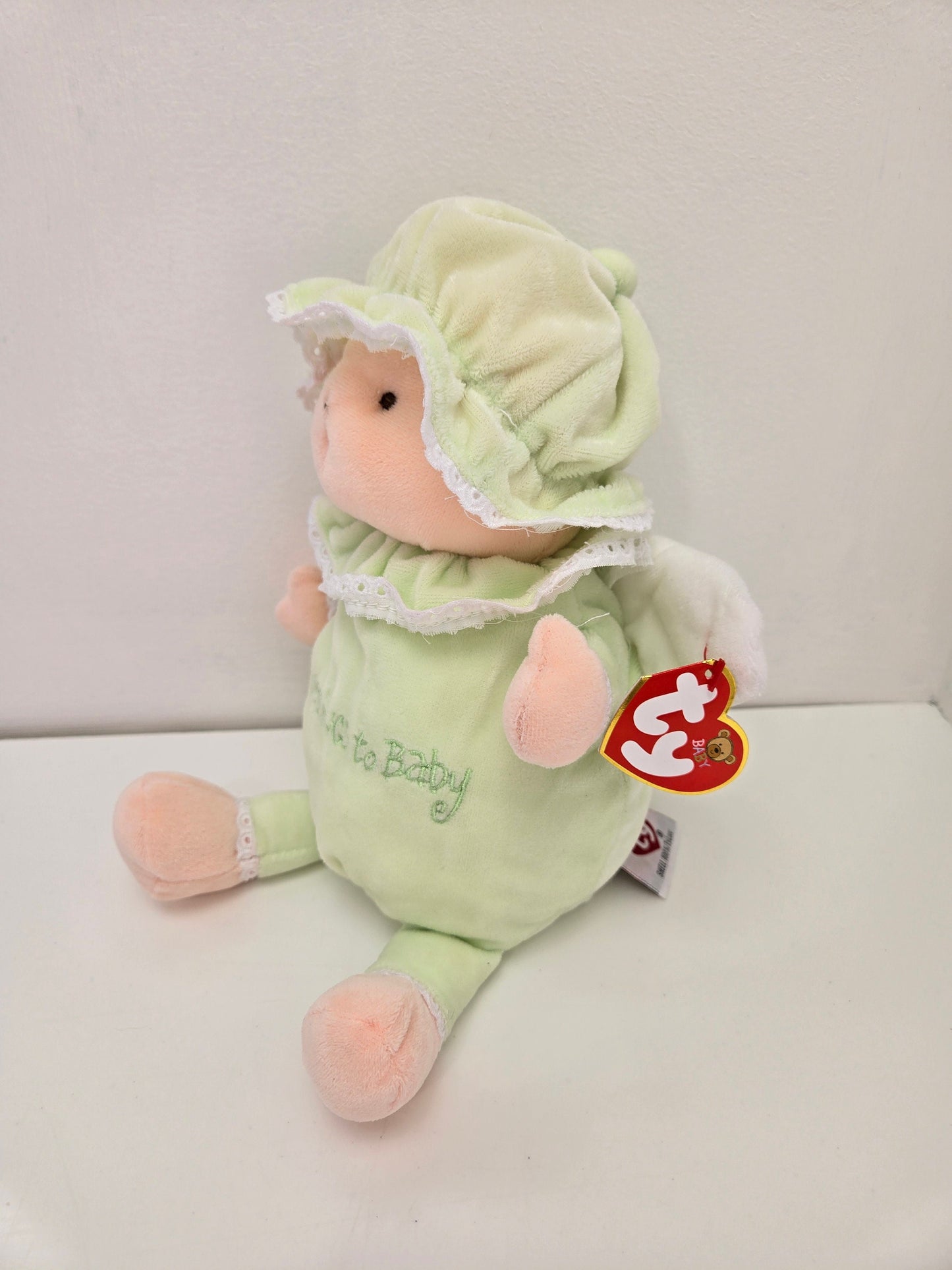 Ty Baby Line “Blessings to Baby” the Green Angel Baby Doll With Wings - Love to Baby (8 inch)