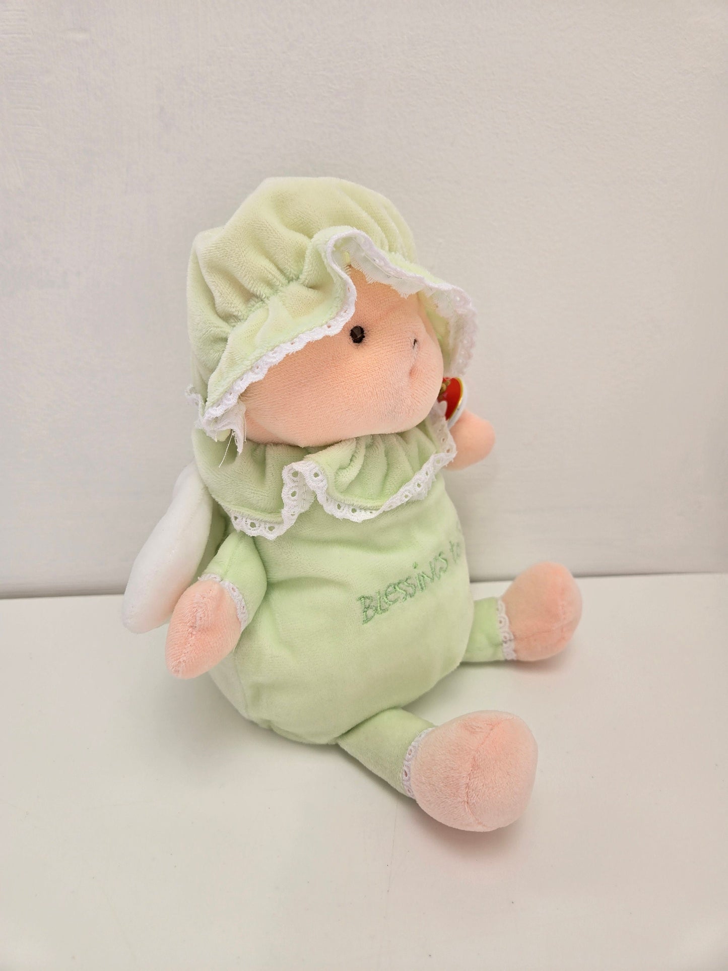 Ty Baby Line “Blessings to Baby” the Green Angel Baby Doll With Wings - Love to Baby (8 inch)