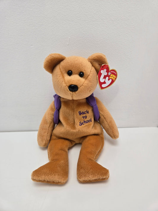 Ty Beanie Baby “Books” the Adorable Back to School Bear - Purple Version! (8.5 inch)