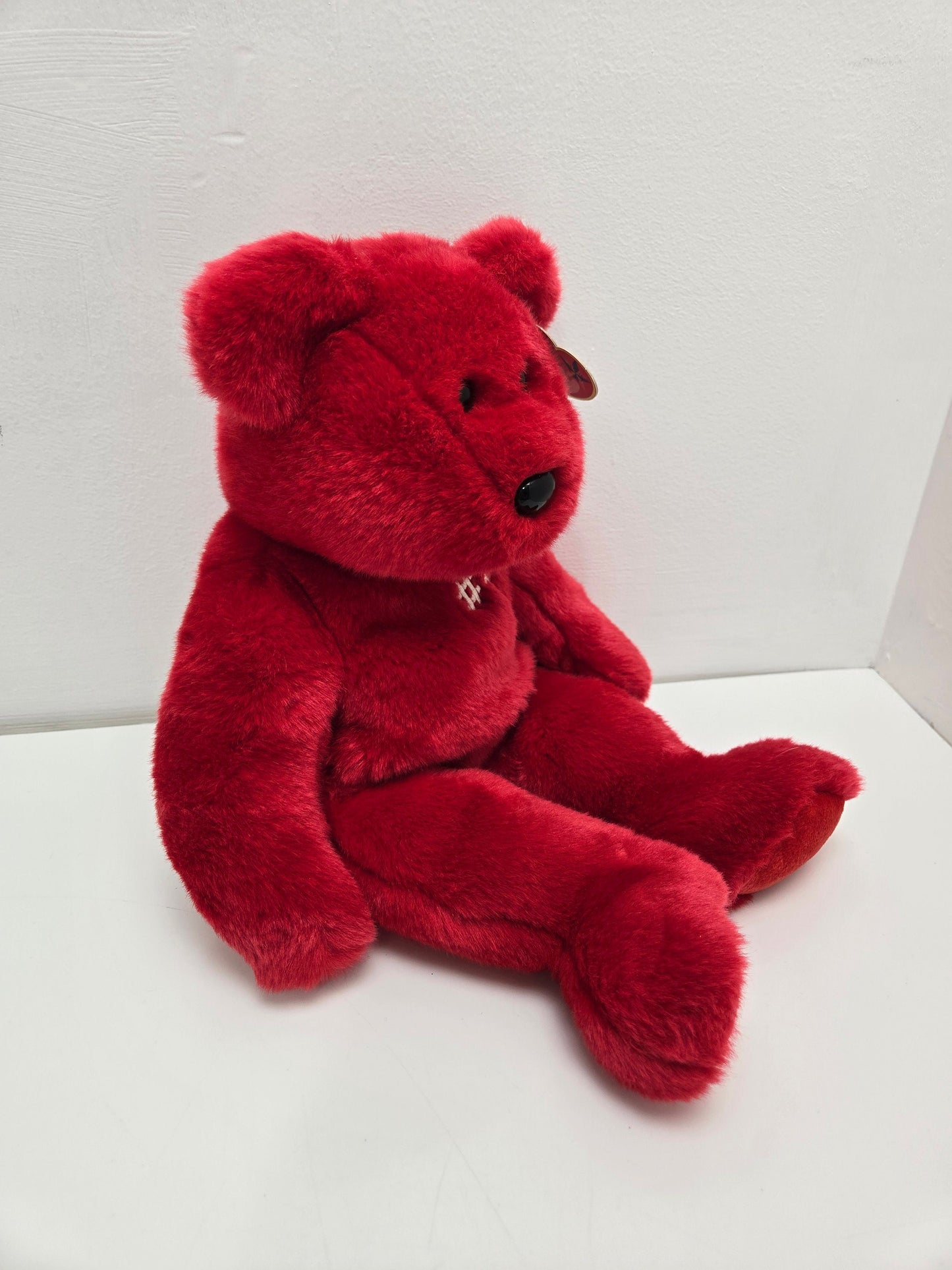 Ty Beanie Buddy “#1 Bear” the Red Bear  (14 inch)