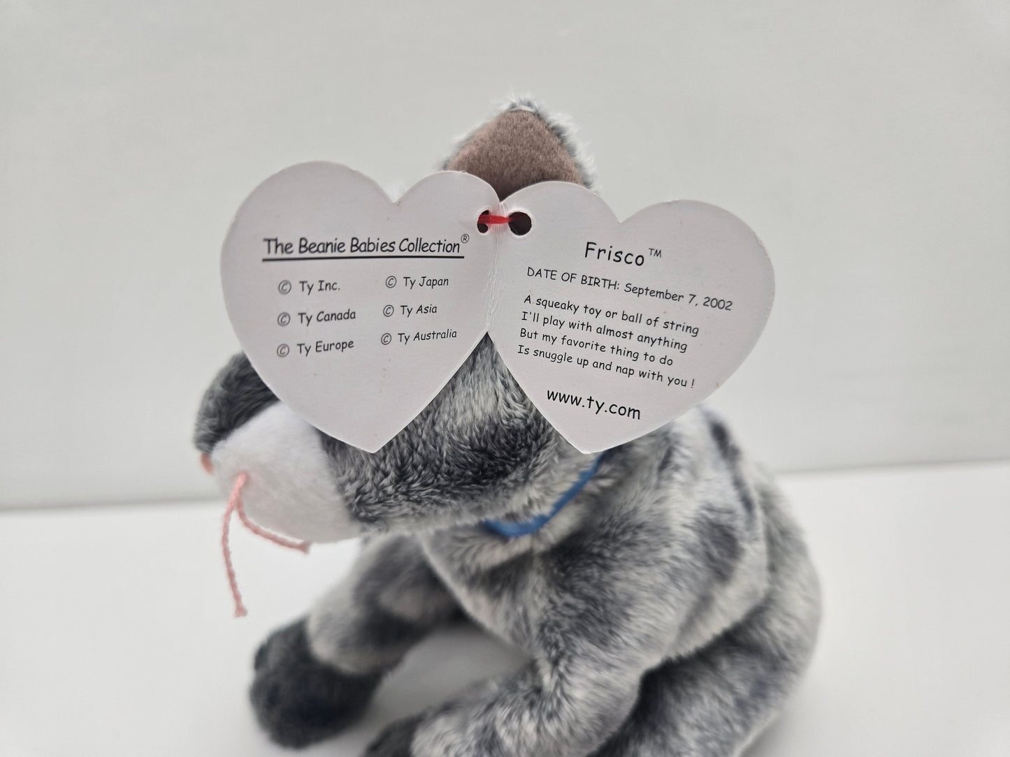 Ty Beanie Baby Cat “Frisco” the Grey Tabby Cat! *Rare* (7 inch)