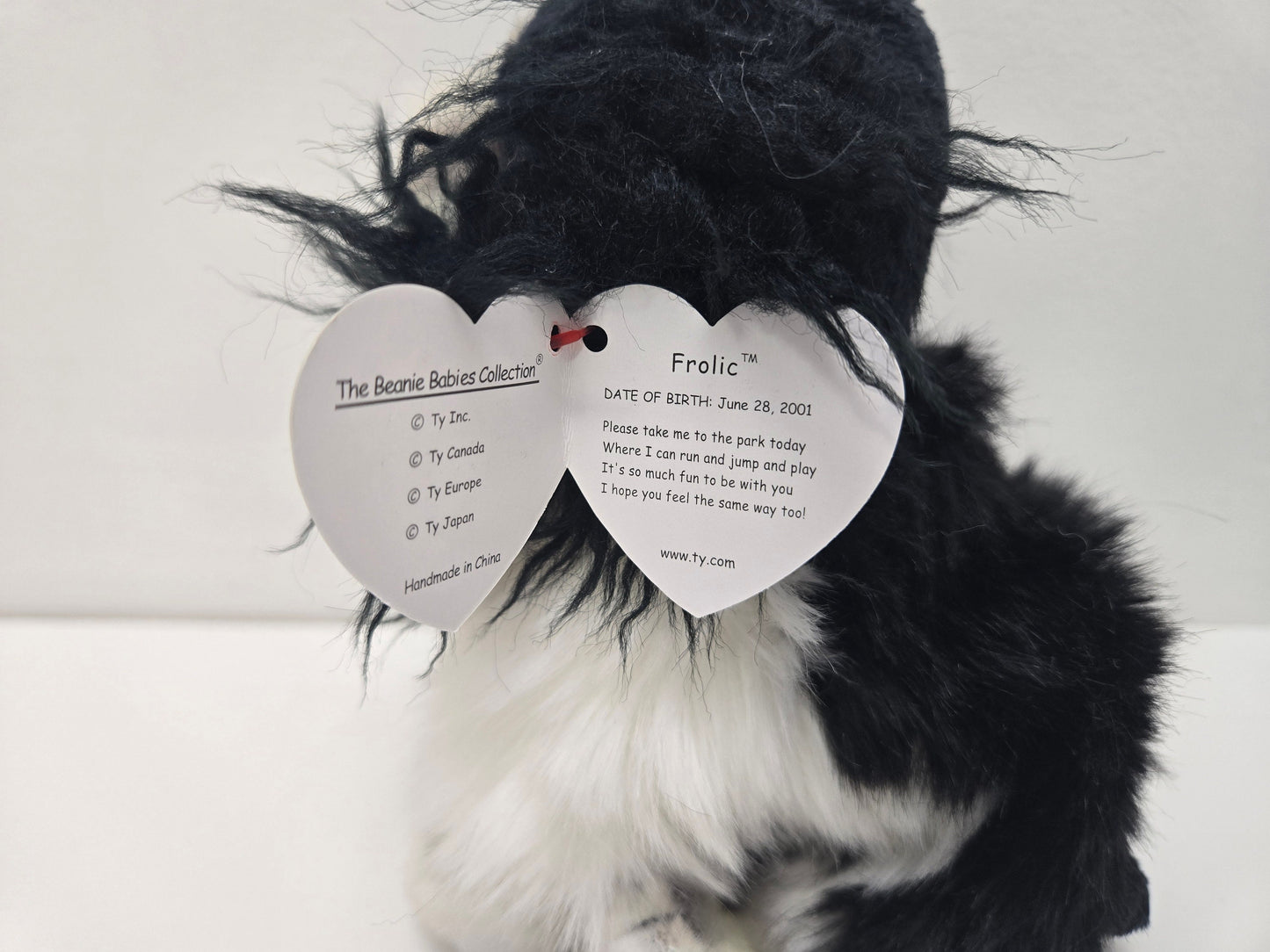 Ty Beanie Baby “Frolic” the Black and White Springer Spaniel Dog (7 inch)