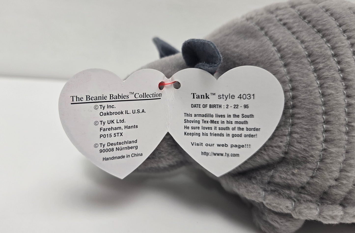 Ty Beanie Baby “Tank” the Armadillo (8 inch)