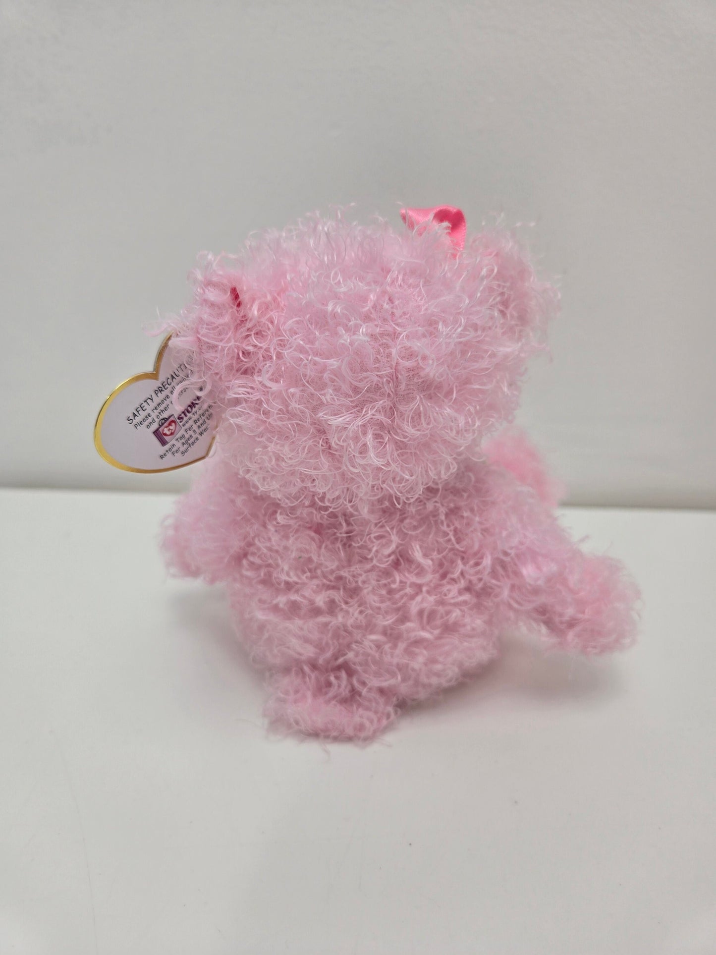 Ty Beanie Baby “Sweetiepaws” the Pink Curly Haired Bear - Internet Exclusive (6 inch)