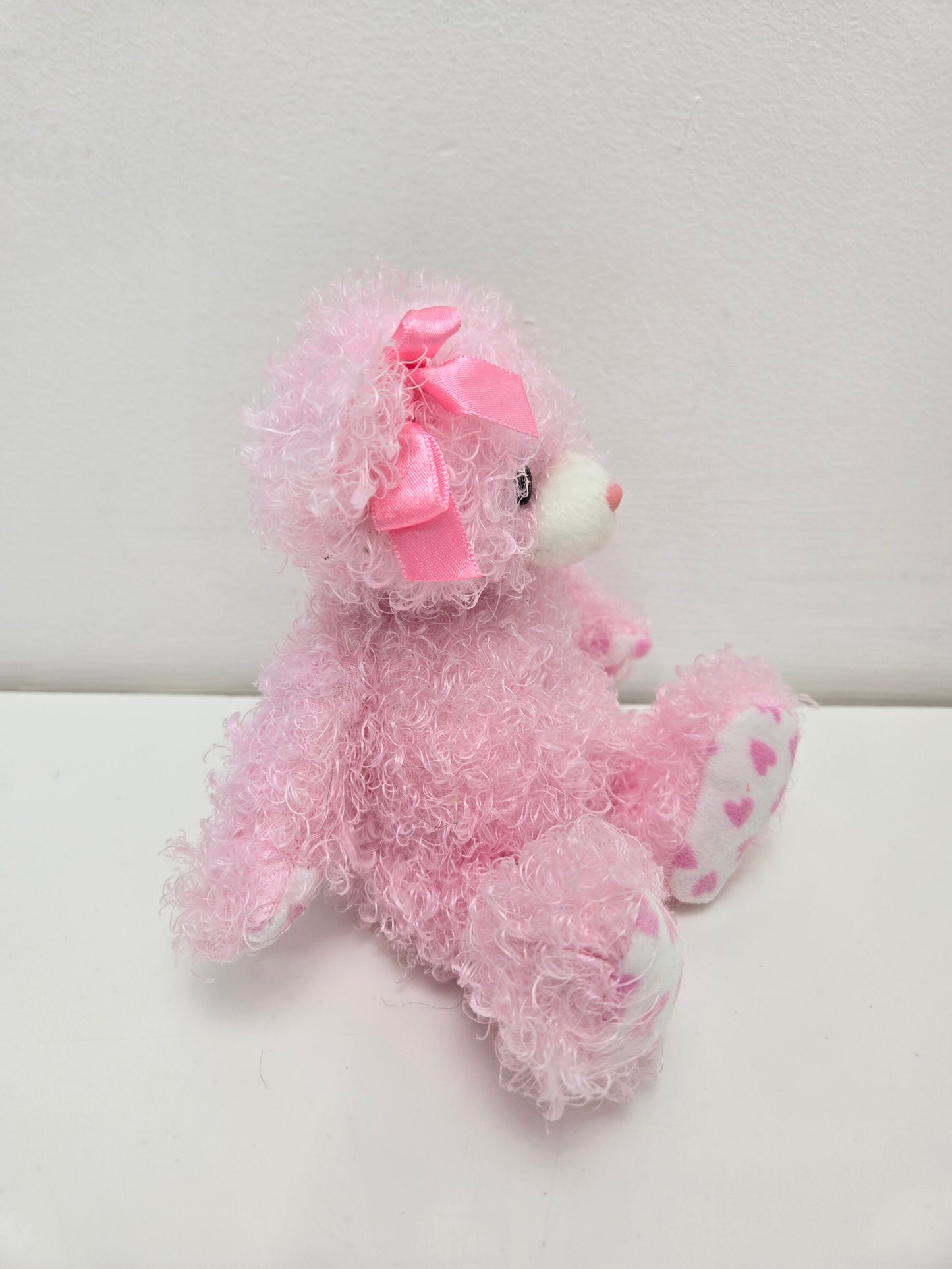 Ty Beanie Baby “Sweetiepaws” the Pink Curly Haired Bear - Internet Exclusive (6 inch)