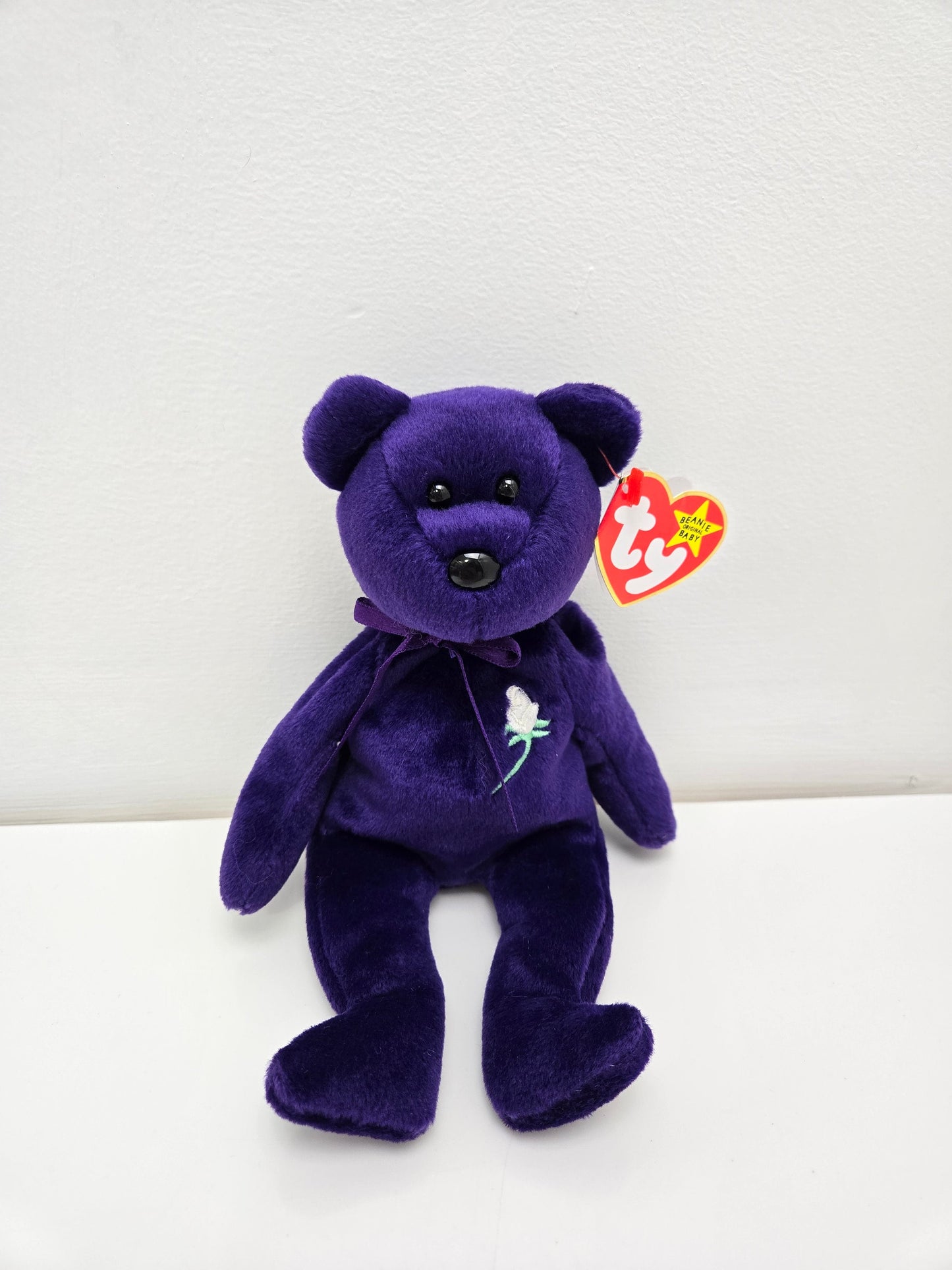 Ty Beanie Baby “Princess” the Princess Diana Bear - Made in Indonesia, PE Pellets, with Canadian Tush Tag! *Rare* (8.5 inch)