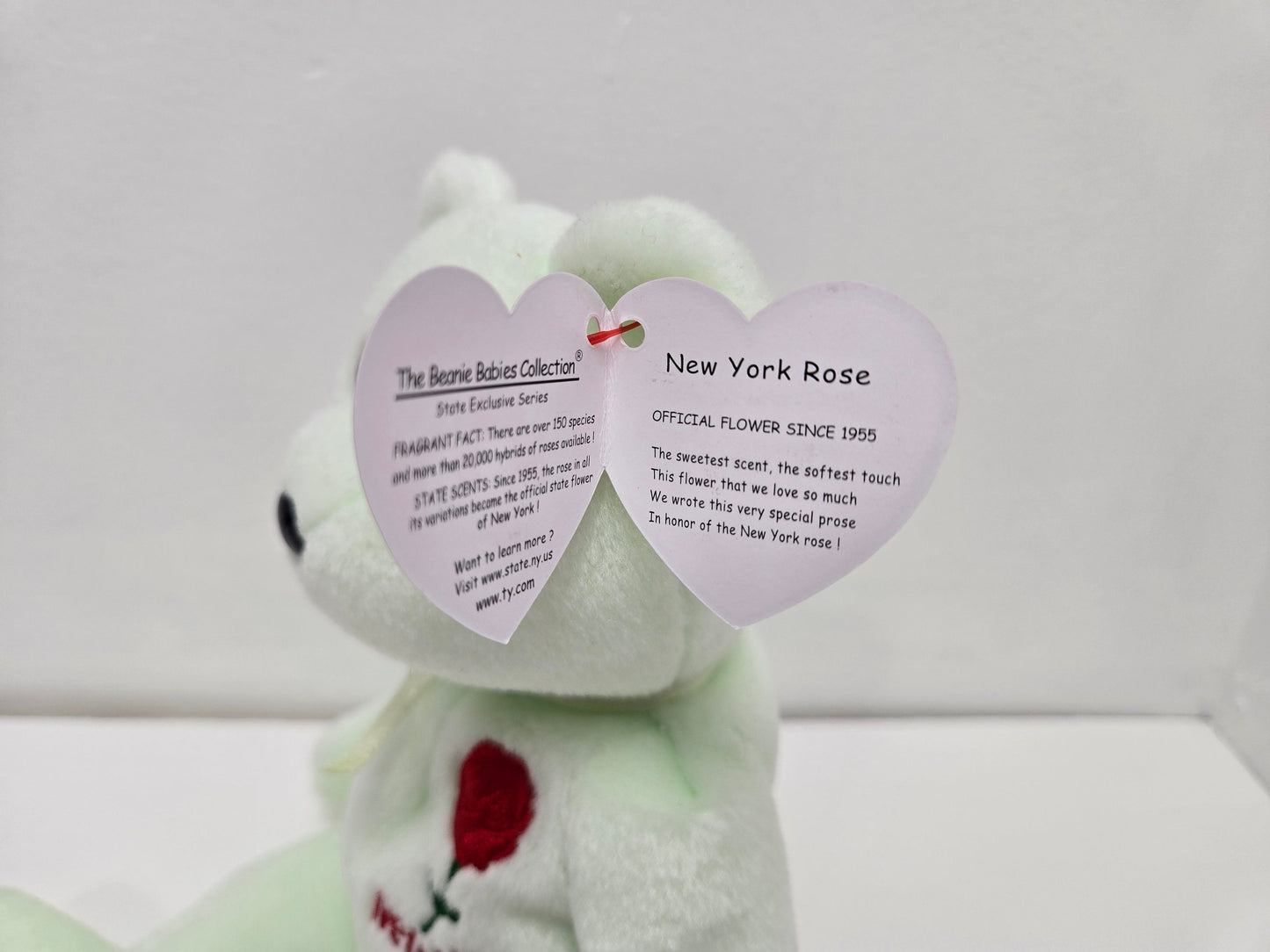 Ty Beanie Baby “New York Rose” the State Flower Bear - Show Exclusive (8.5 inch)