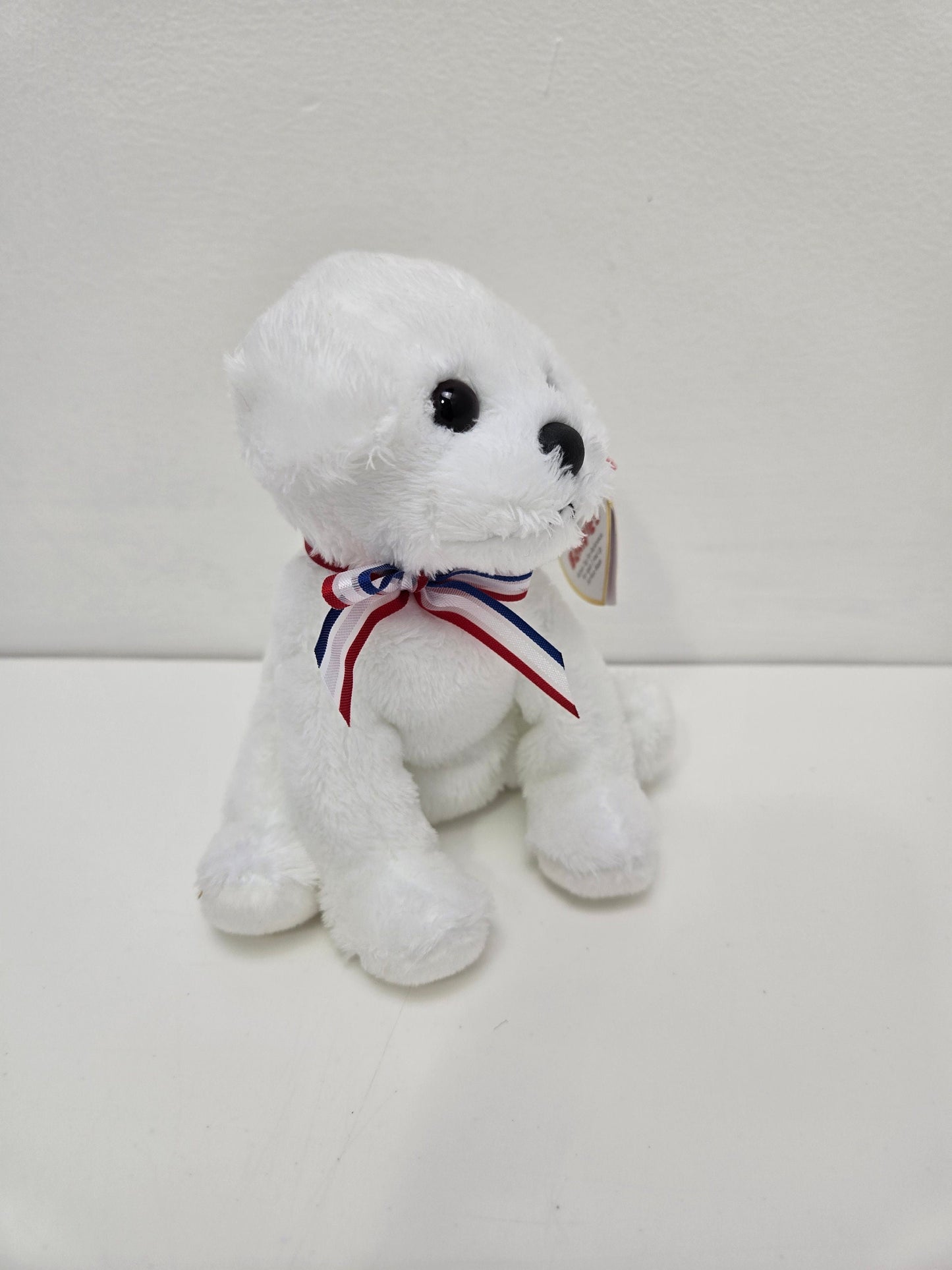 Ty Beanie Baby “Fireworks” the White 4th of July Dog! Beanie Baby of the Month! (5 inch)