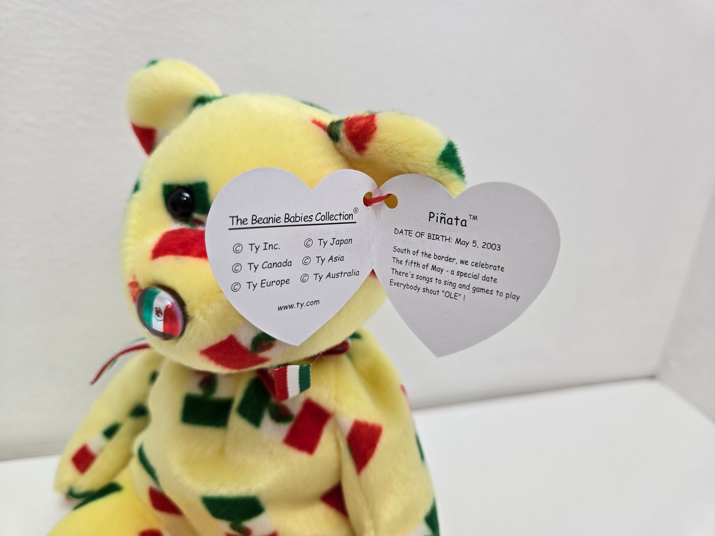 Ty Beanie Baby “Piñata” the Mexican Flag Bear - Flag nose (8.5 inch)