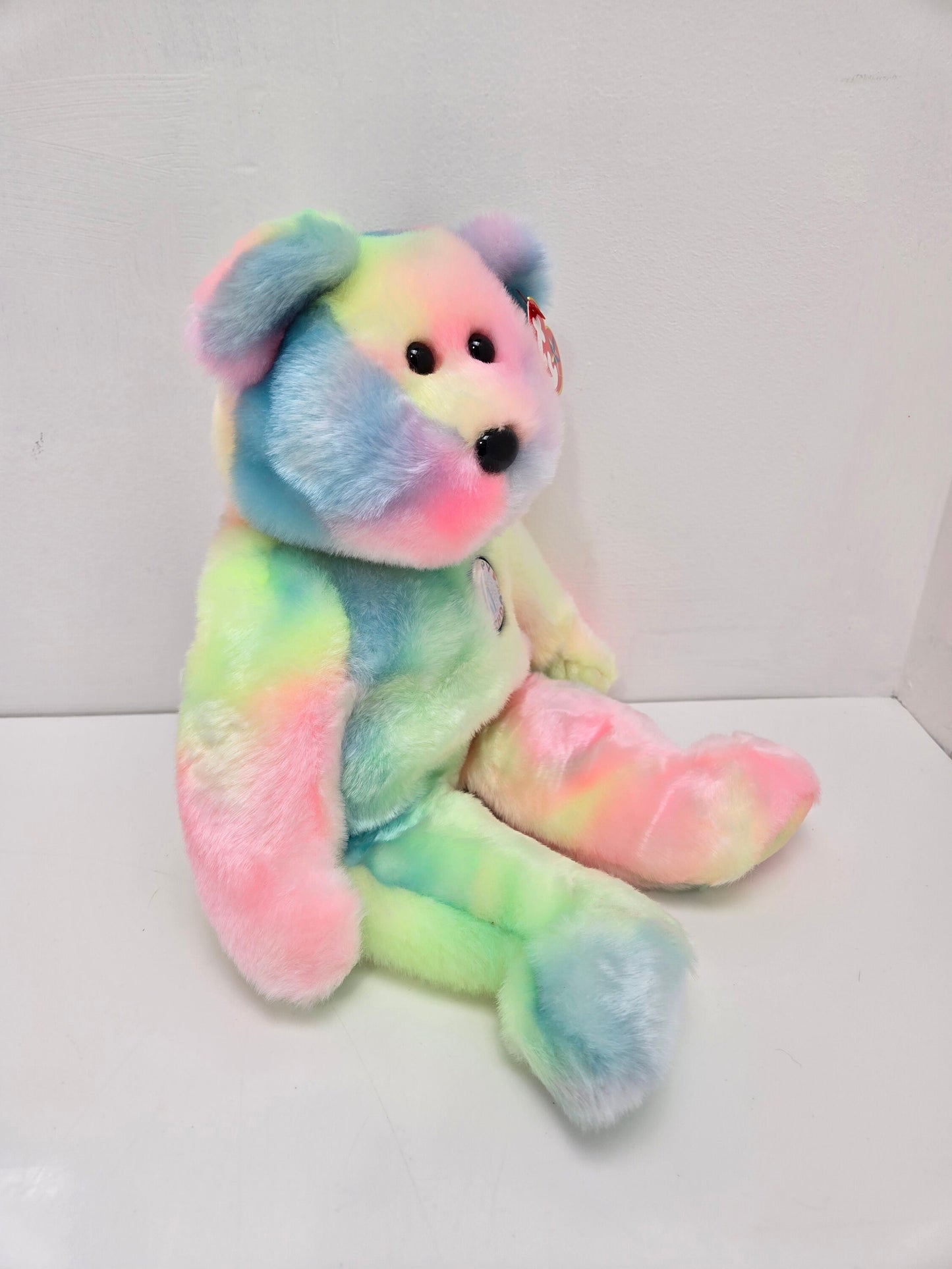 Ty Beanie Buddy “B.B. Bear” the Happy Birthday Tie-Dye Bear - Exact Colours Vary (14 inch)