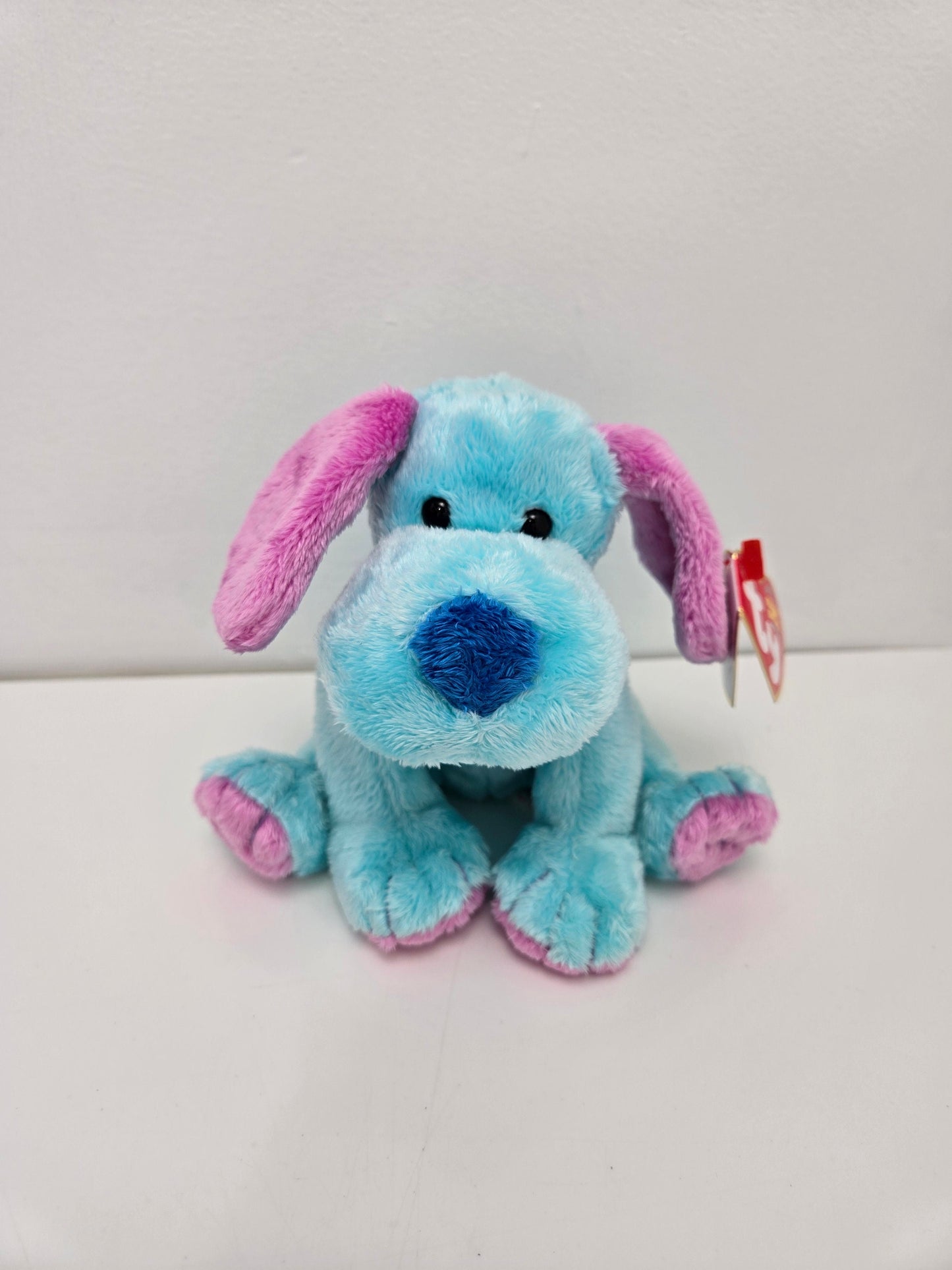 Ty Beanie Baby “Kookie” the Blue and Pink Circus Beanie Dog! (5.5 inch)