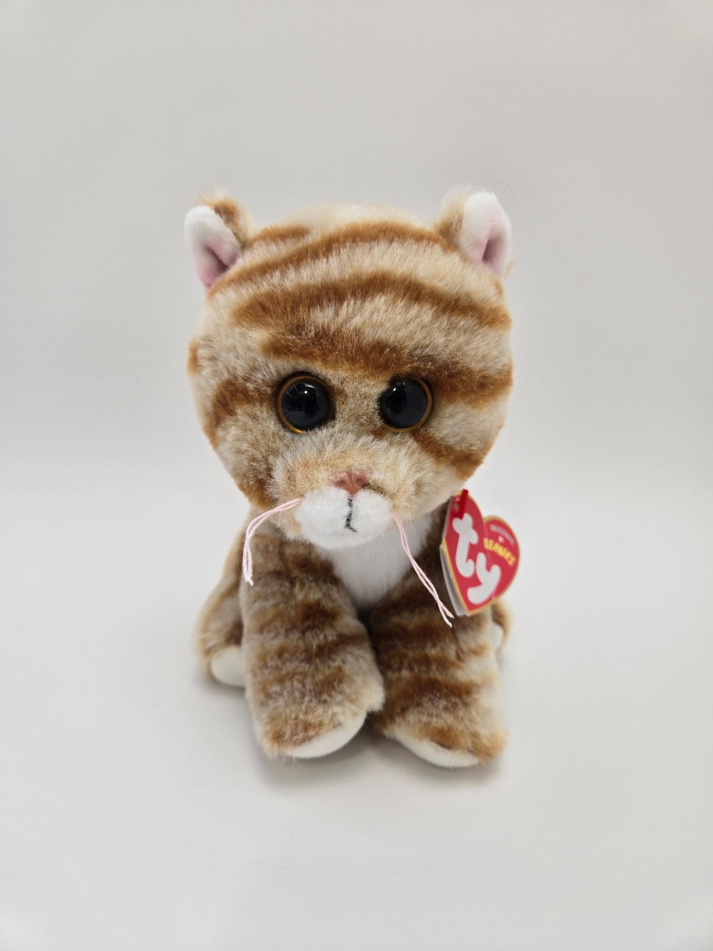 Ty Beanie Baby “Cleo” the Adorable Tabby Cat - Creased Tag (6 inch)