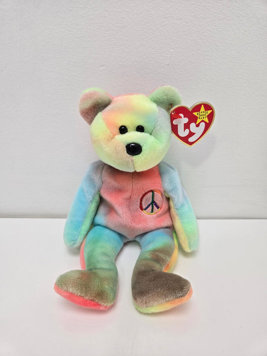 Ty Beanie Baby “Peace” the Tie-Dye Bear - Unique and One of a Kind! (8.5 inch)