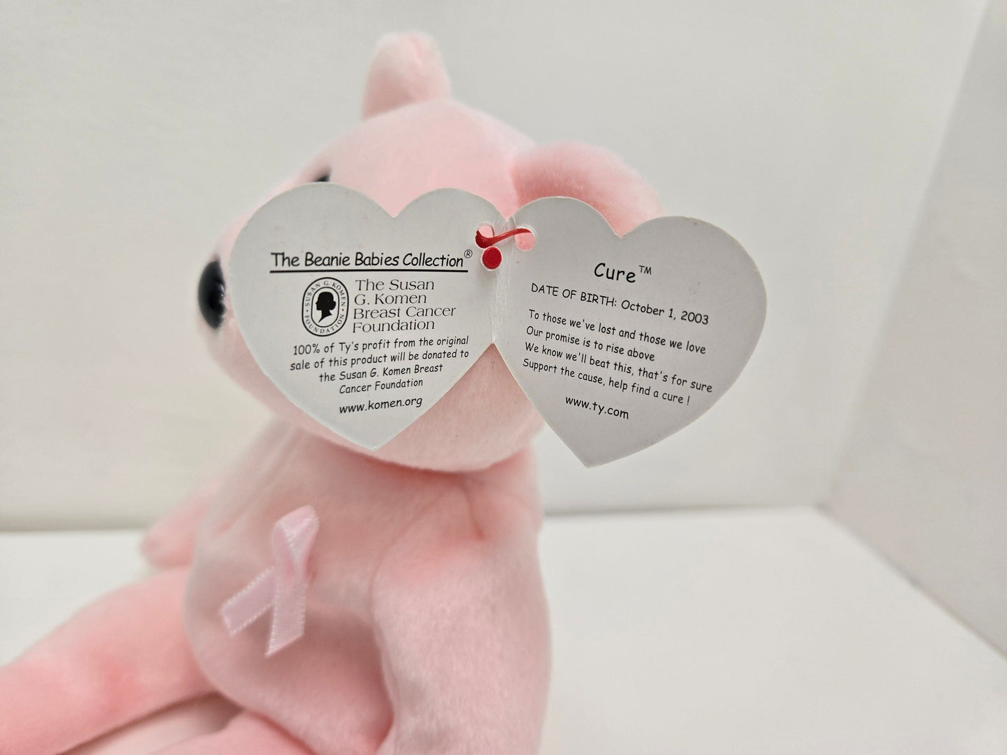 Ty Beanie Baby “Cure” the Cancer Awareness Bear (8.5 inch)