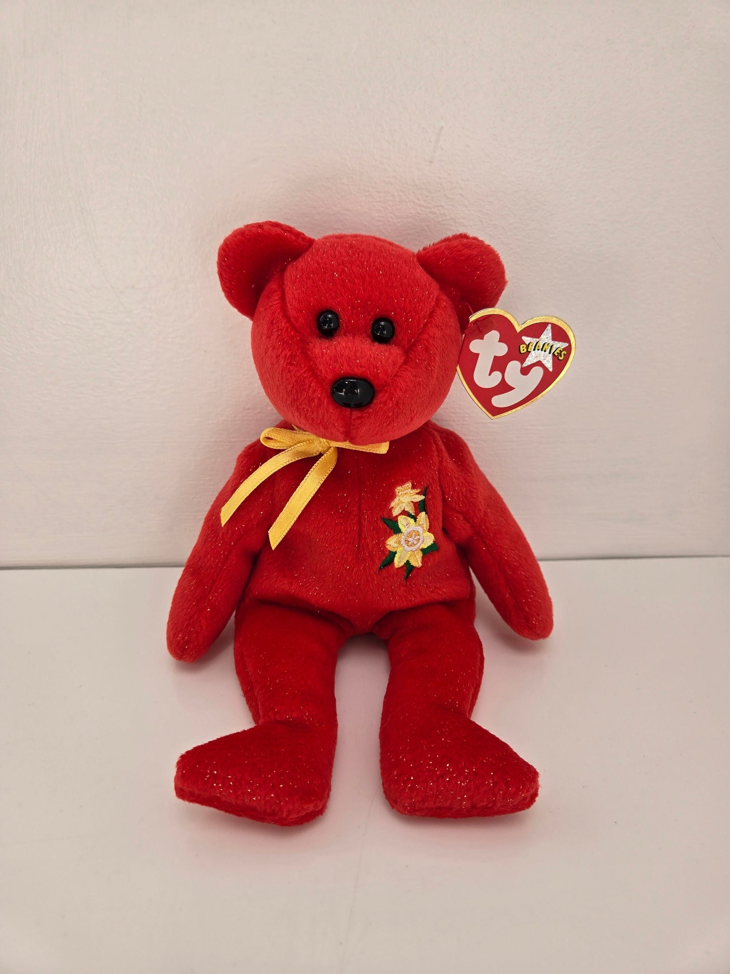 Ty Beanie Baby “Daffodil” the Red Bear - UK Exclusive (8.5 inch)