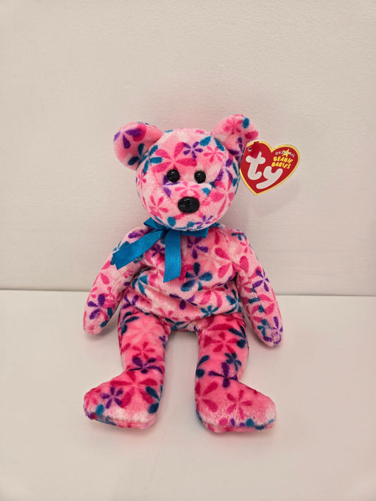 Ty Beanie Baby “Funky” the Pink Flower Bear! (8.5 inch)